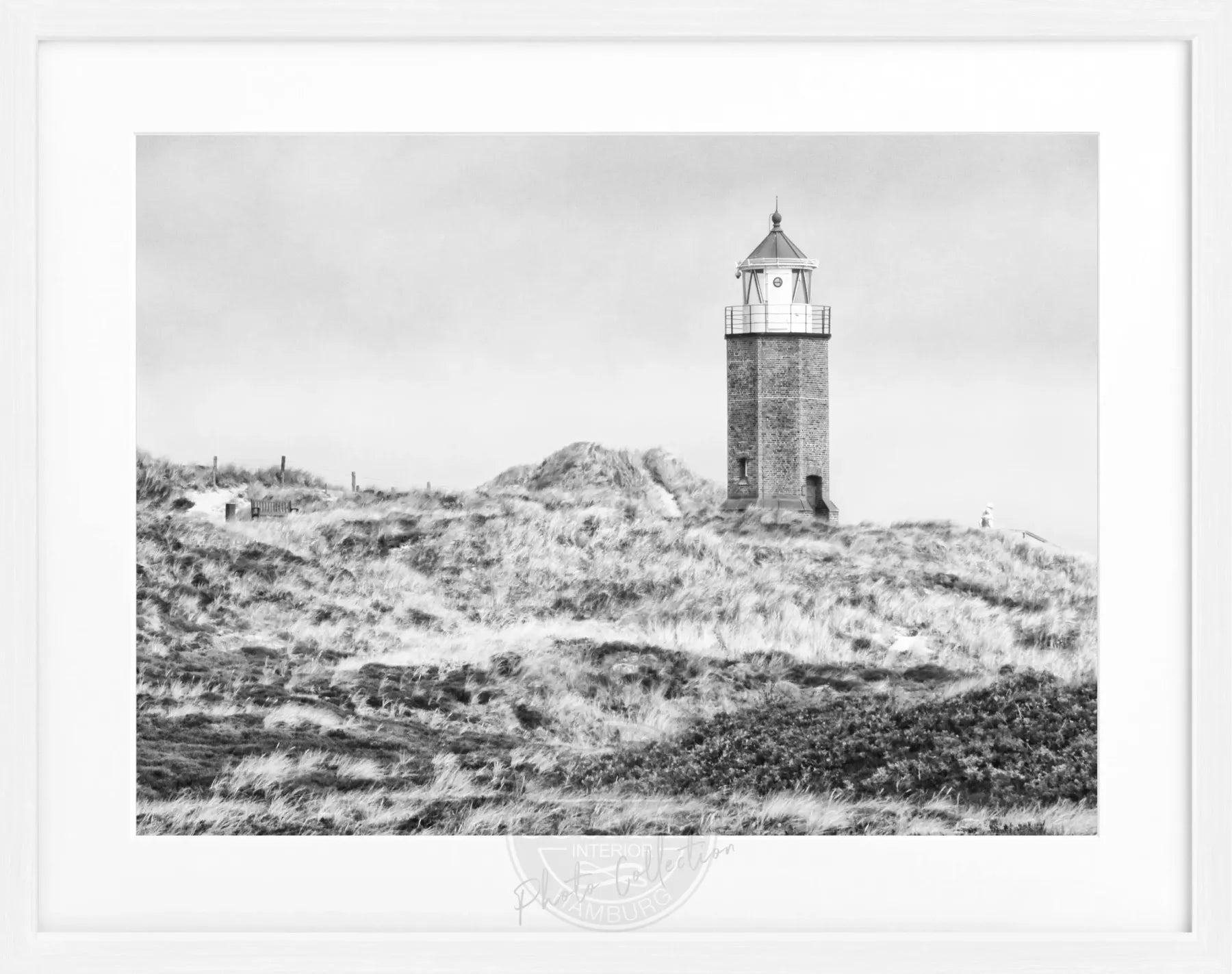Schwarz-weiß Poster mit Rahmen, Sylt Dünen Kampen, Cosman-Photocollection, 31x25cm, dekoratives Wandbild
