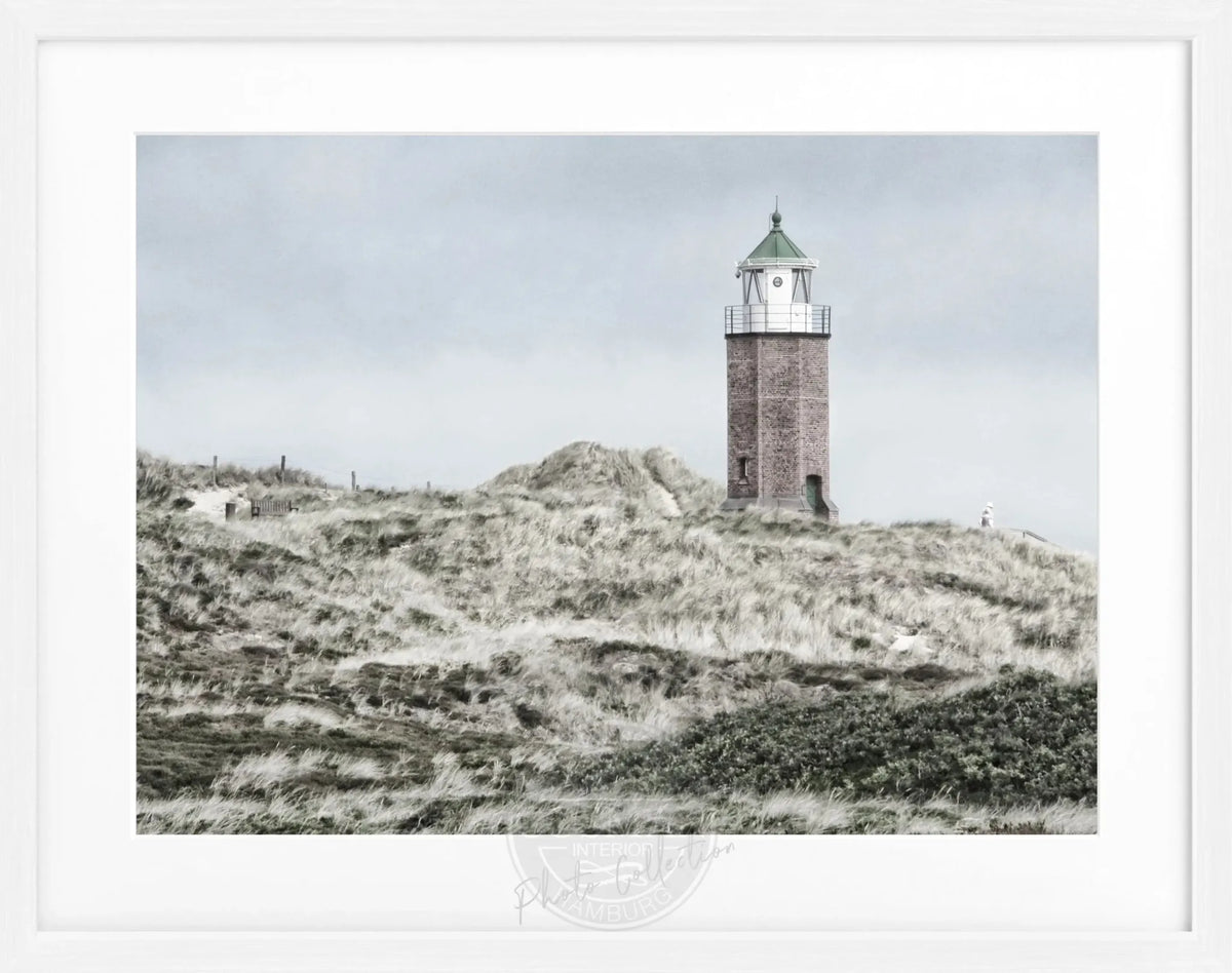 Schwarz-weiß Poster mit Rahmen, zeigt Dünen in Kampen auf Sylt, von Cosman-Photocollection, Maße 31x25 cm.