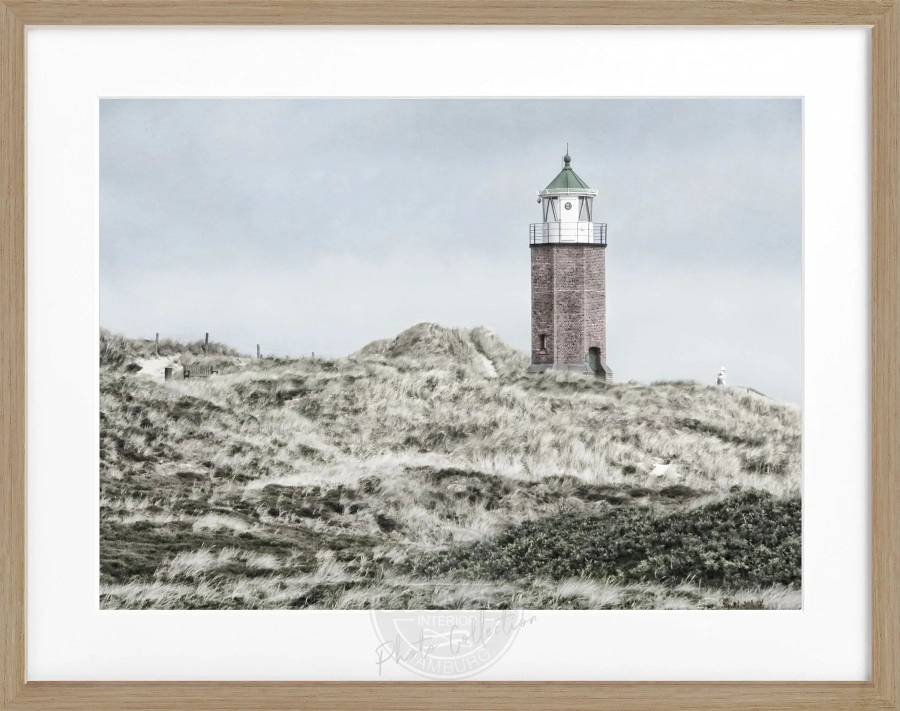 Schwarz-weiß Poster mit Rahmen, Sylt Dünen Kampen, von Cosman-Photocollection, 31x25cm, Wanddekoration mit Meereslandschaft