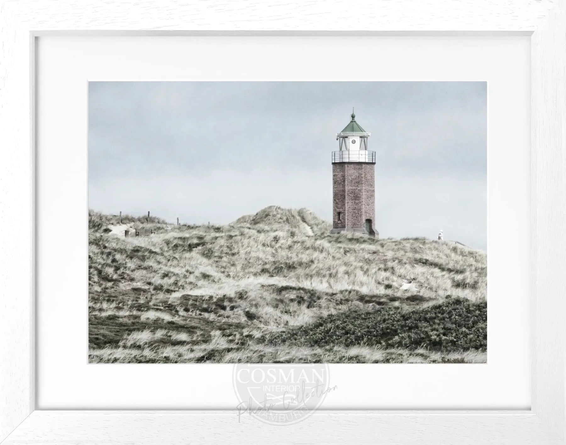 Schwarz-weiß Poster mit Rahmen, zeigt Dünen auf Sylt Kampen, von Cosman-Photocollection, ca. 31x25 cm, Motiv mit Sanddünen