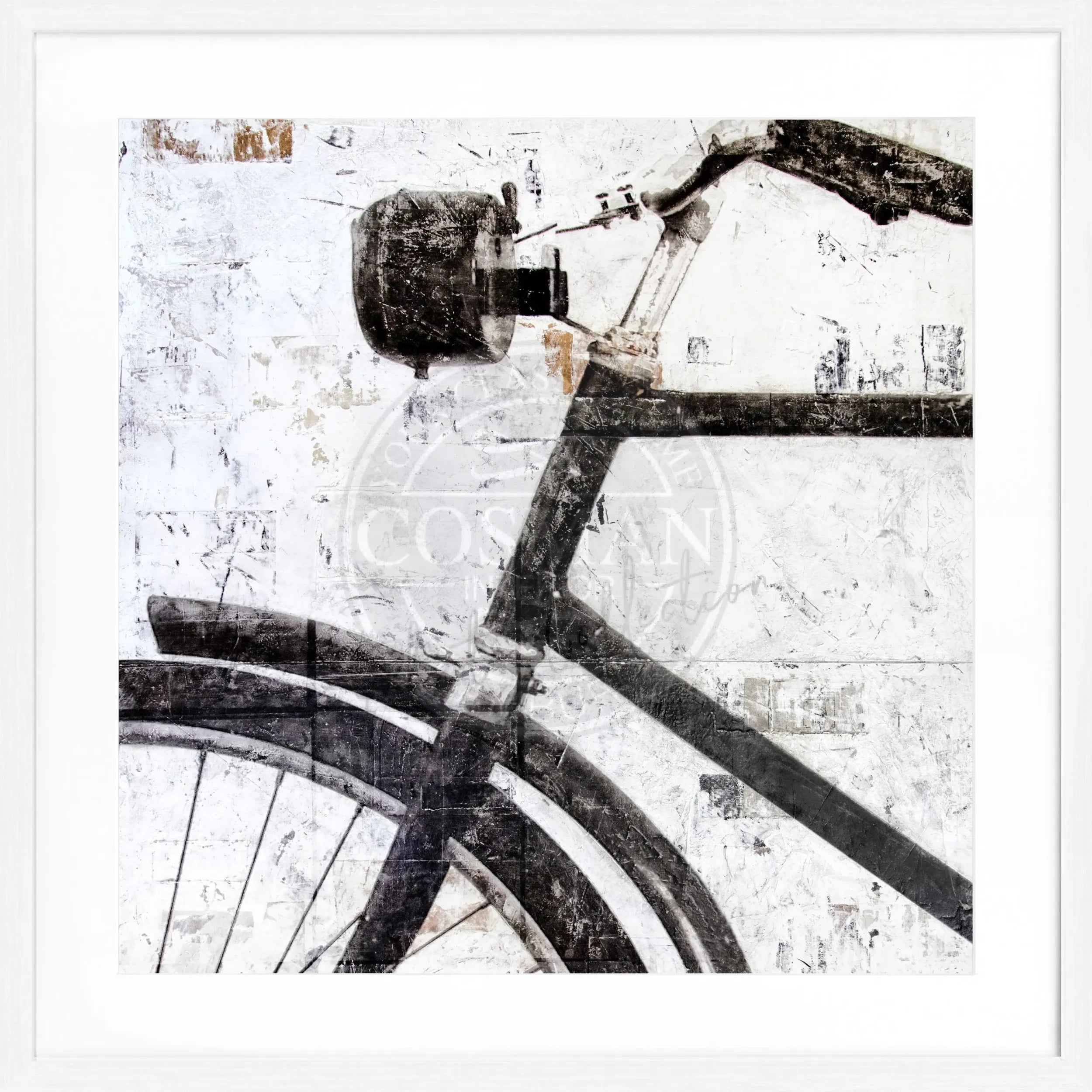 Schwarzes quadratisches Fahrrad-Poster mit Rahmen von Cosman-Photocollection, 55x55 cm, moderne Wanddekoration