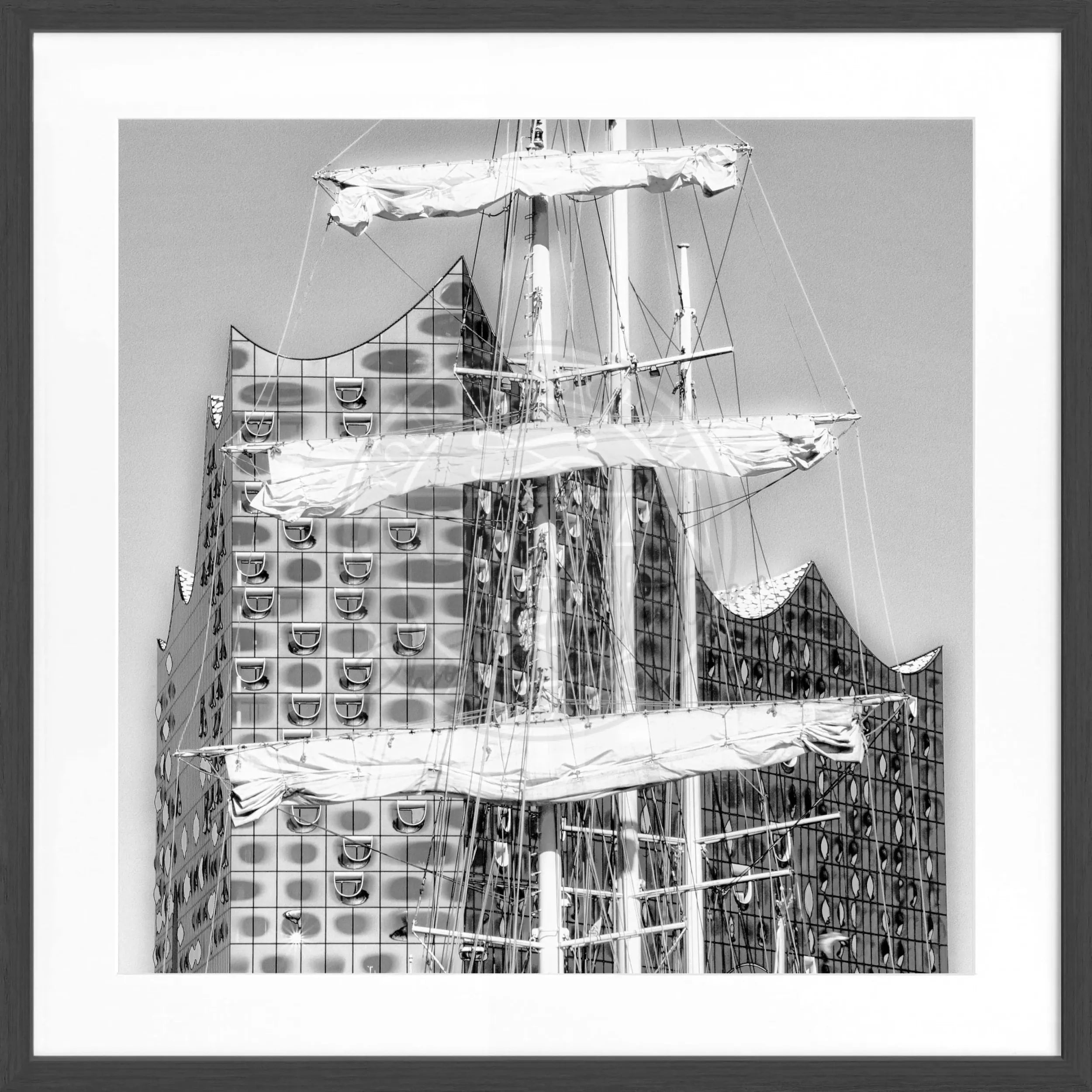Poster mit Rahmen Hamburg Hafen HH06 by Cosman-Photocollection