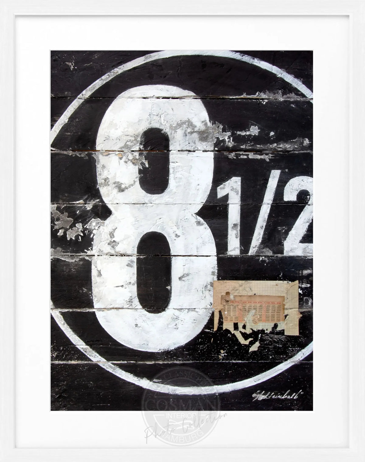 Schwarzer Poster mit Rahmen ’achteinhalb’ GM15 von Cosman-Photocollection, Motiv in lebendiger Farbe, 25x31 cm