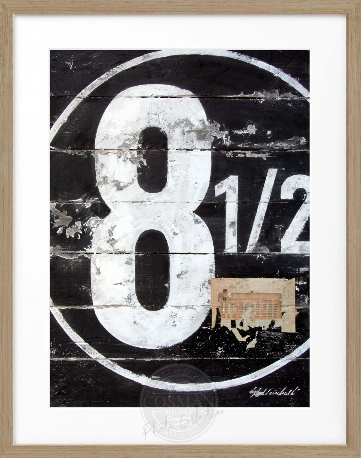 Schwarz-weiß Poster mit Rahmen ’achteinhalb’ GM15 von Cosman-Photocollection, 25x31cm, dekoratives Wandbild