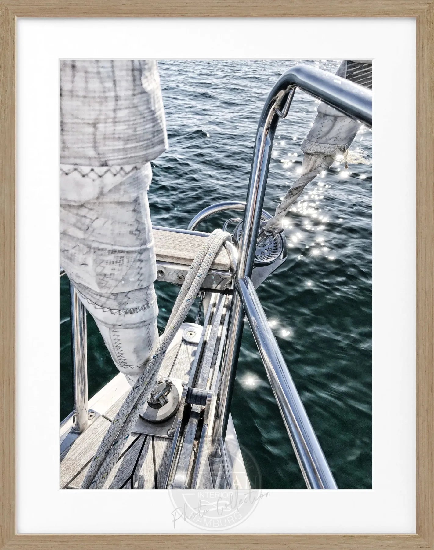 Schwarz-Weiß-Poster Sail03 mit Rahmen von Cosman-Photocollection, Segelboot-Motiv, stilvolle Wanddekoration, 25x31 cm