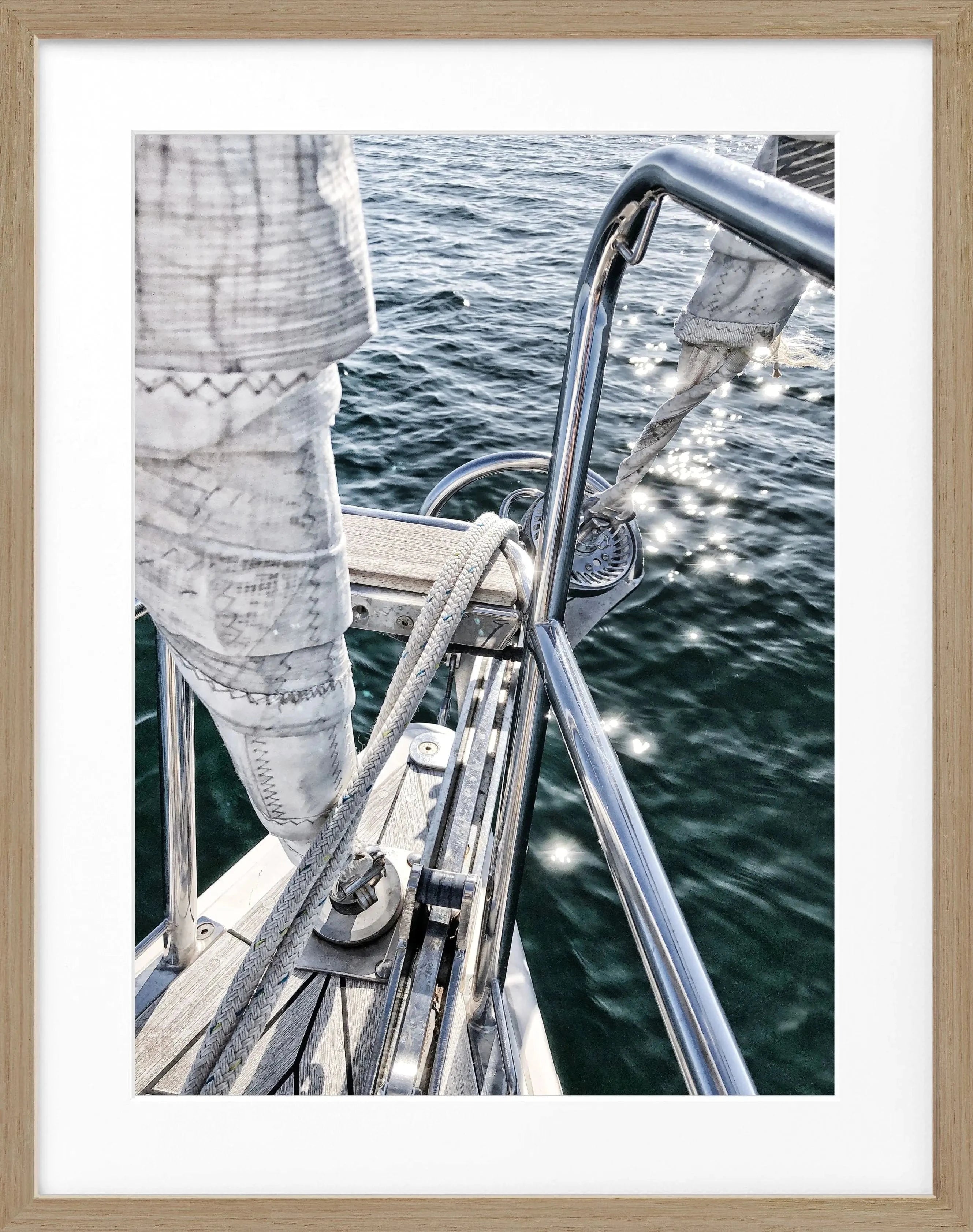 Schwarz-Weiß-Poster Sail03 mit Rahmen von Cosman-Photocollection, Segelboot-Motiv, stilvolle Wanddekoration, 25x31 cm