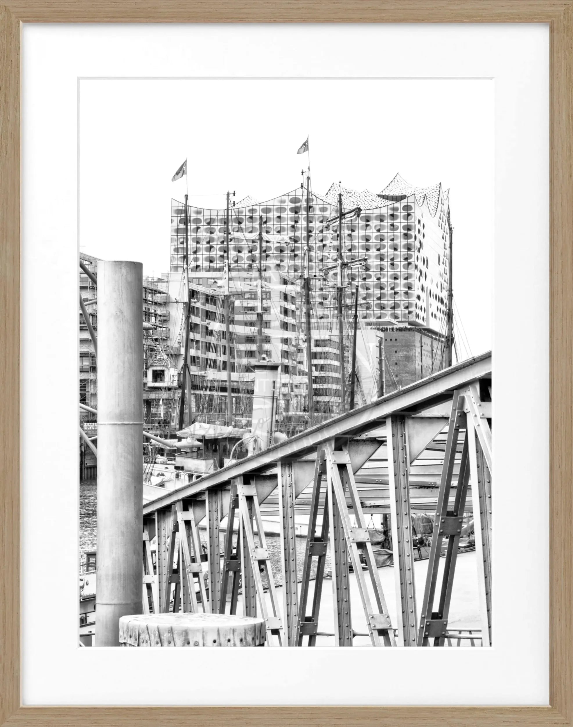 Hochwertiges Poster Hamburg Elphi 2 von Cosman-Photocollection, stilvolle Wanddekoration mit Rahmen, 25x31 cm, schwarz.