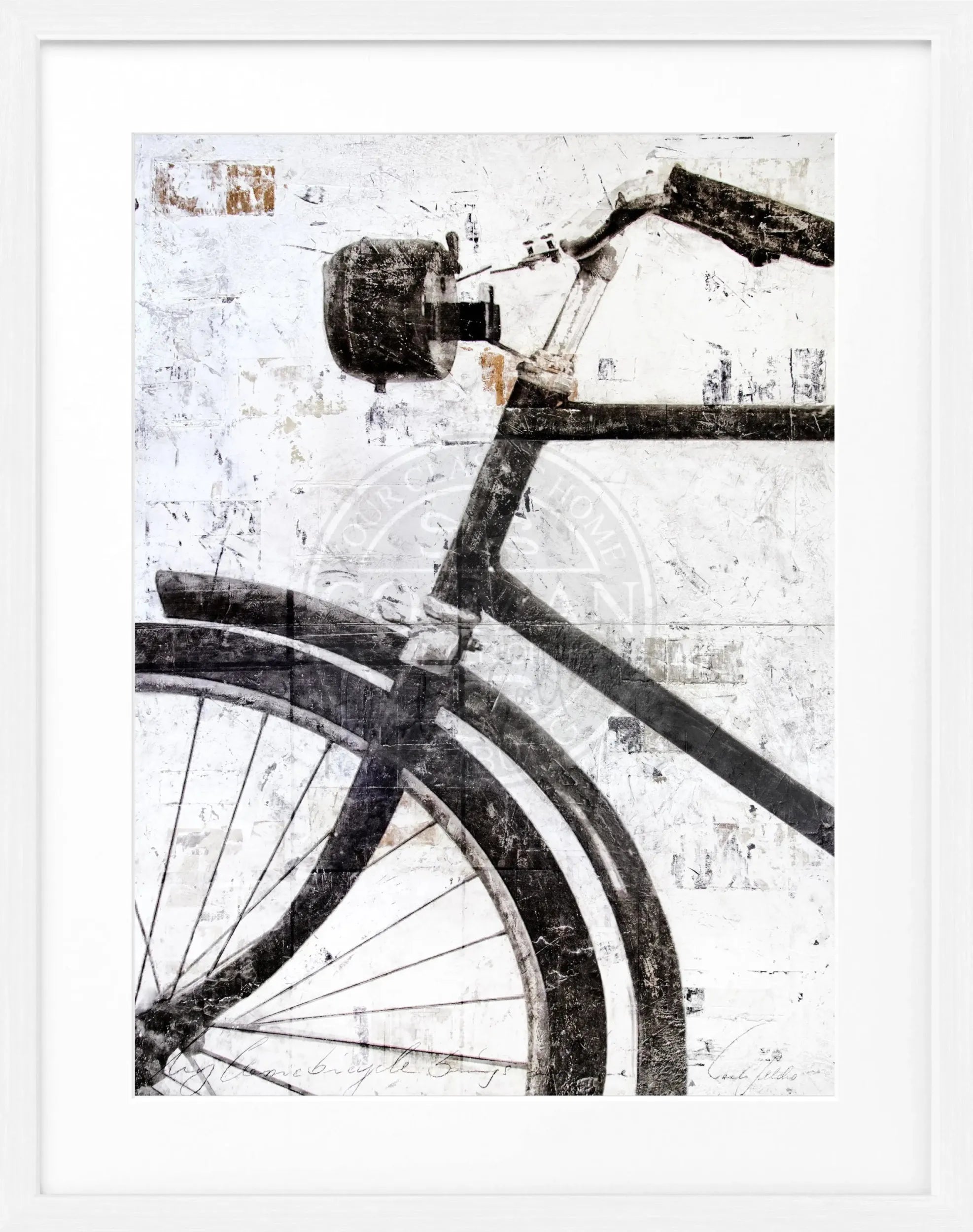 Schwarzer Fahrrad-Poster mit Rahmen von Cosman-Photocollection, 25x31 cm, Wanddekoration im modernen Stil.