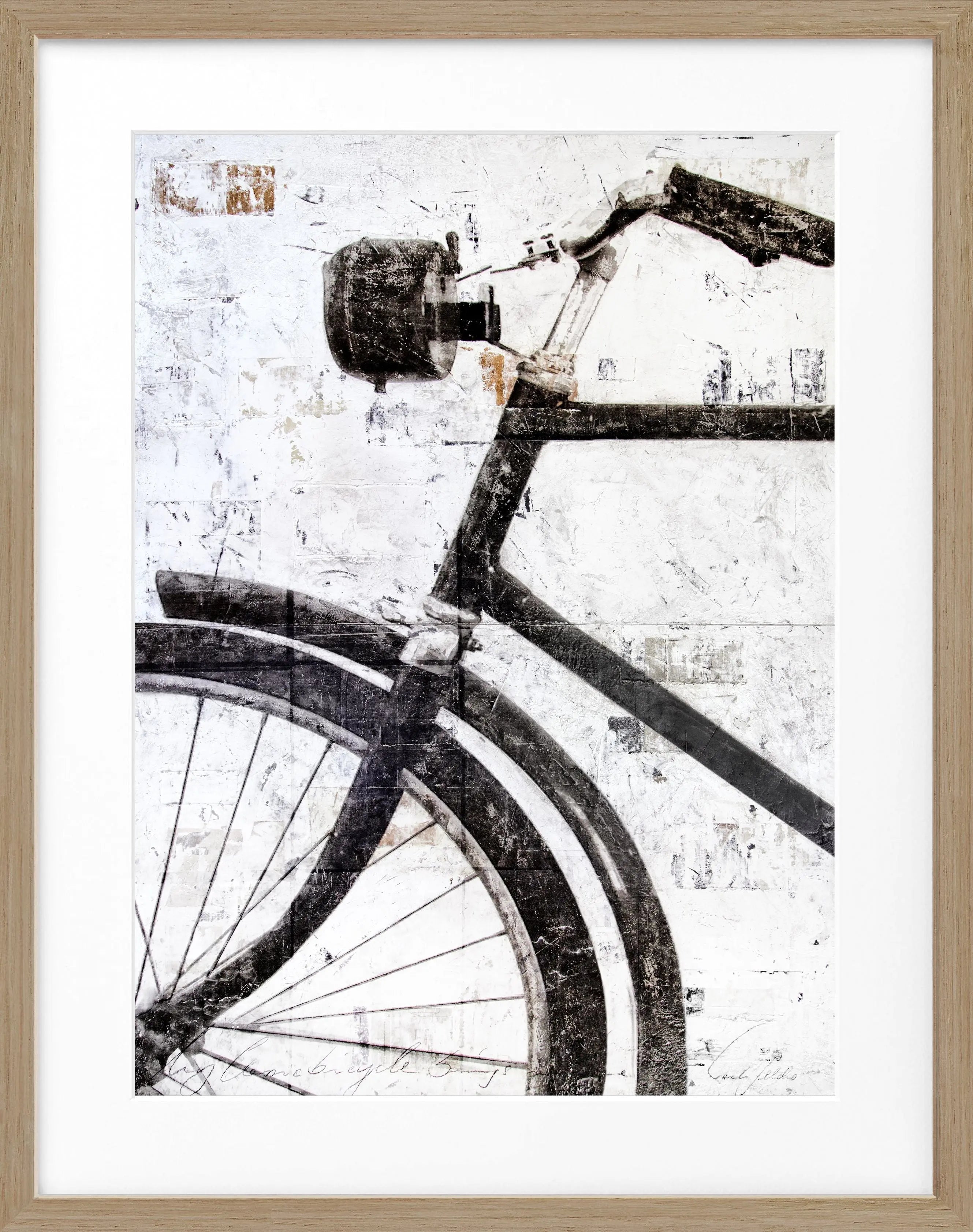 Schwarzer Fahrrad-Poster mit Rahmen von Cosman-Photocollection, Maße 25x31cm, für Wanddekoration im modernen Stil