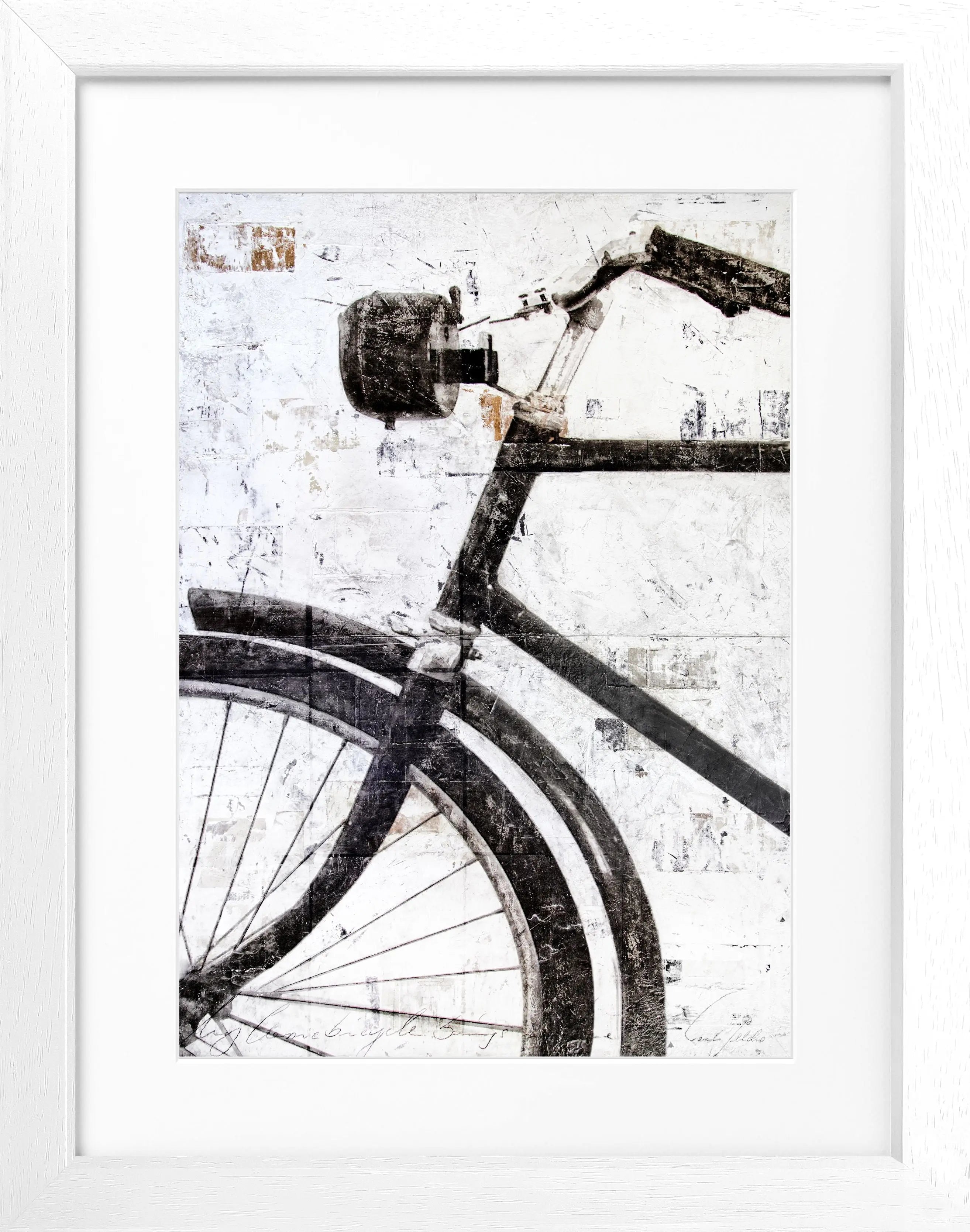 Schwarz-weiß Fahrrad-Poster mit Rahmen von Cosman-Photocollection, 25x31 cm, dekoratives Wandbild für Fahrradliebhaber