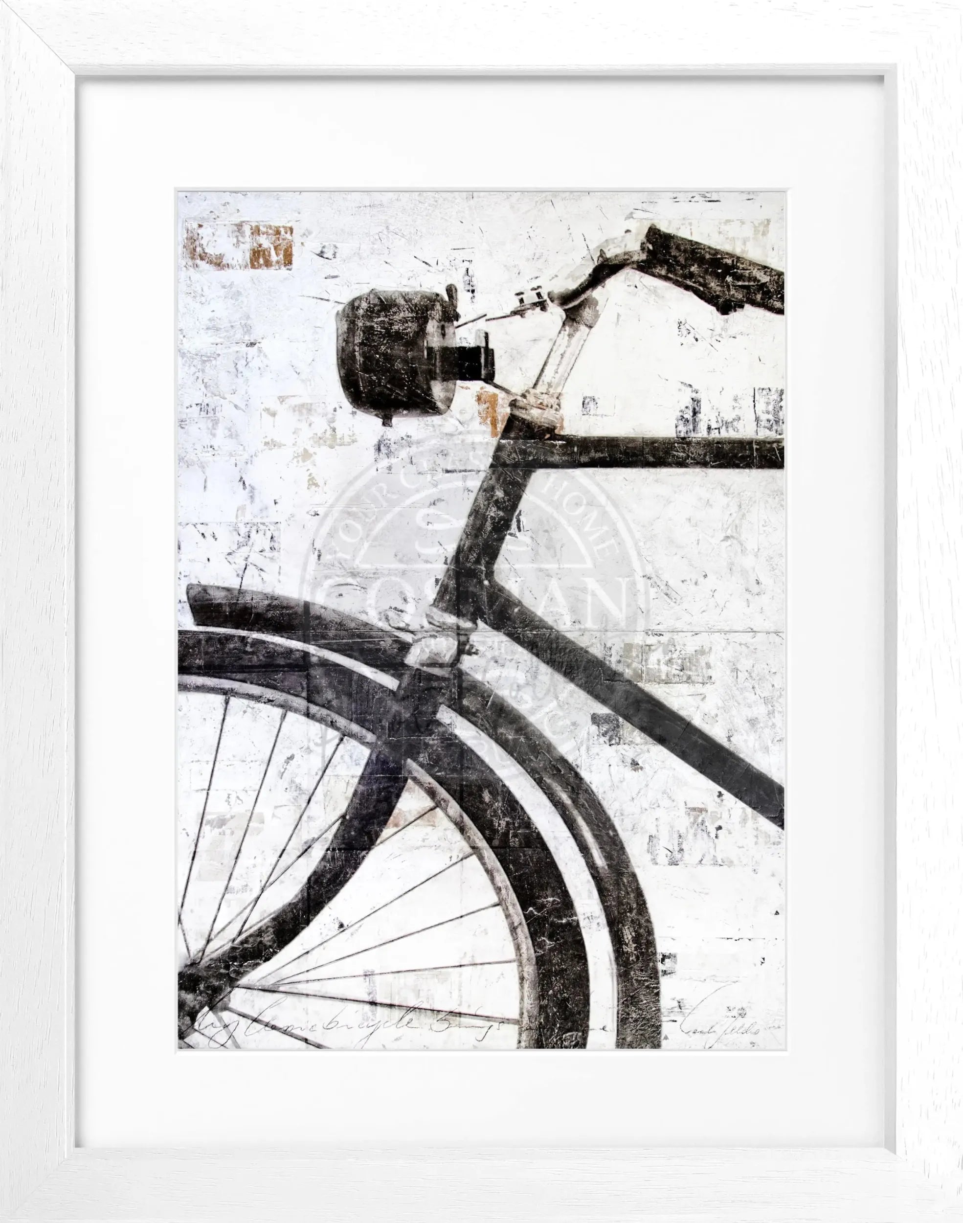 Schwarz-weiß Fahrrad-Poster mit Rahmen von Cosman-Photocollection, 25x31 cm, dekoratives Wandbild für Fahrradliebhaber