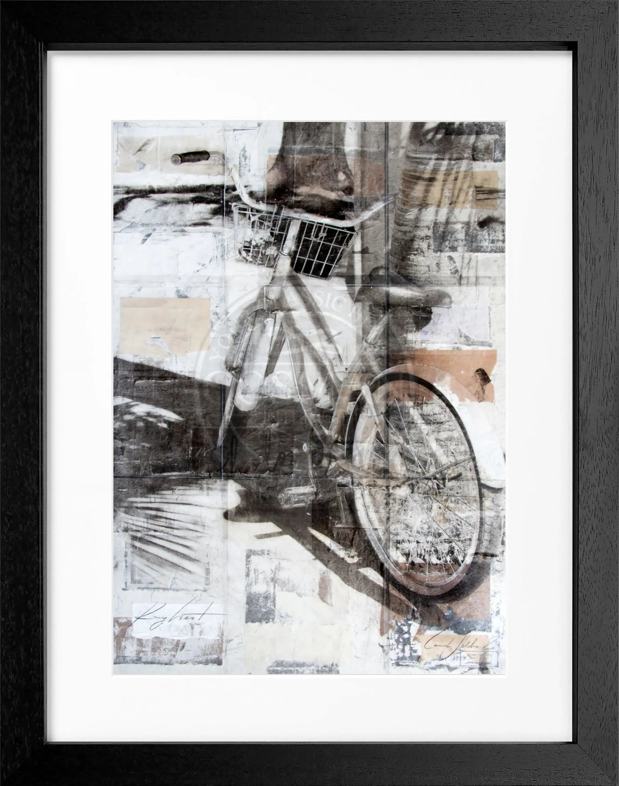 Gerahmtes Poster Florida ’BIKE’ Key West von Cosman-Photocollection, lebendige Bildaufnahme mit Fahrradmotiv in Schwarz, 25x31 cm
