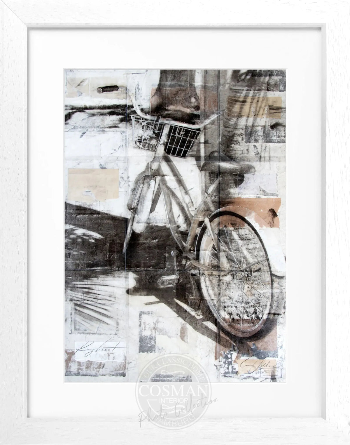 Gerahmtes Poster mit Florida Bike Key West Motiv, schwarz, 25x31cm, von Cosman-Photocollection