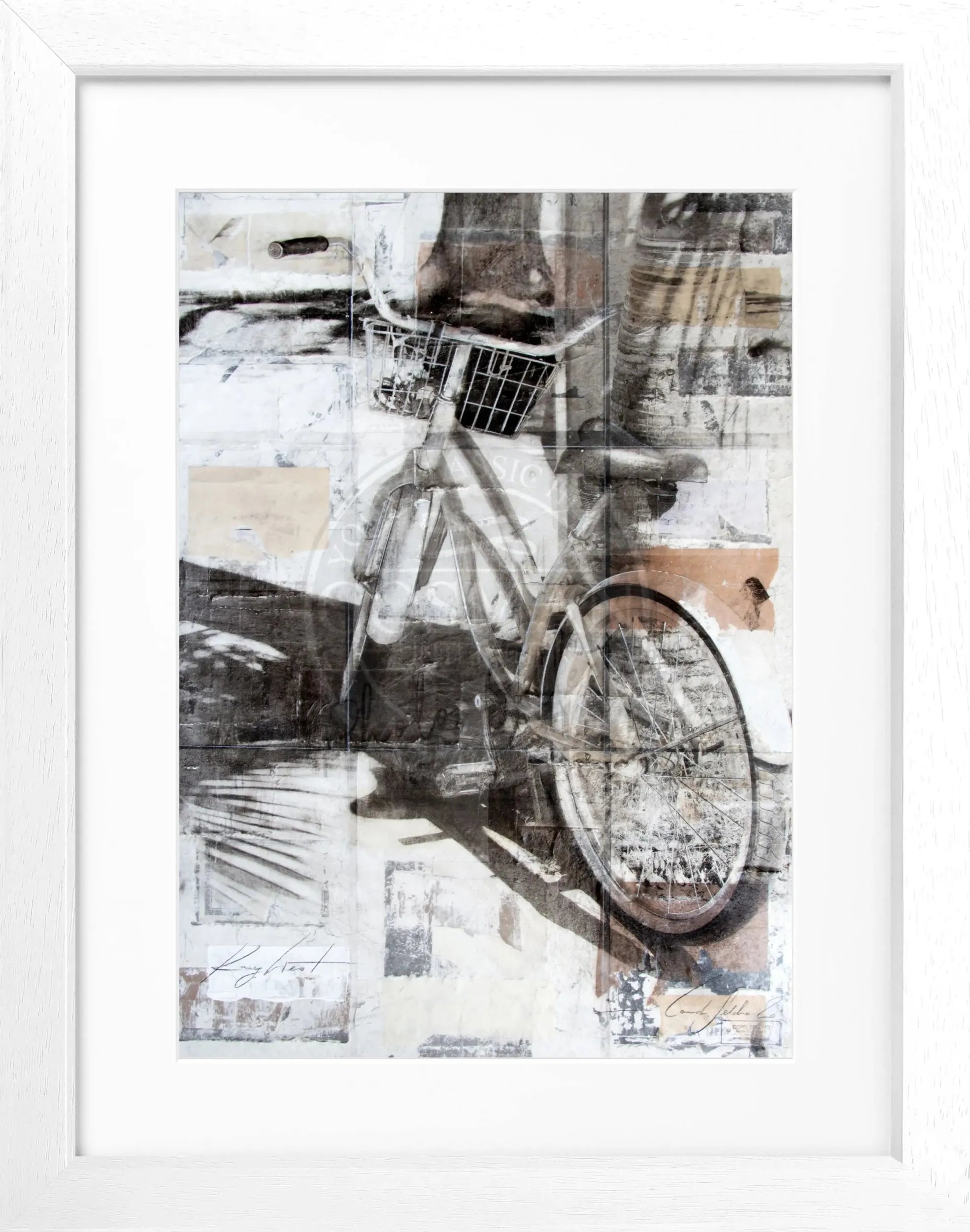 Gerahmtes Poster mit Florida Bike Key West Motiv, schwarz, 25x31cm, von Cosman-Photocollection