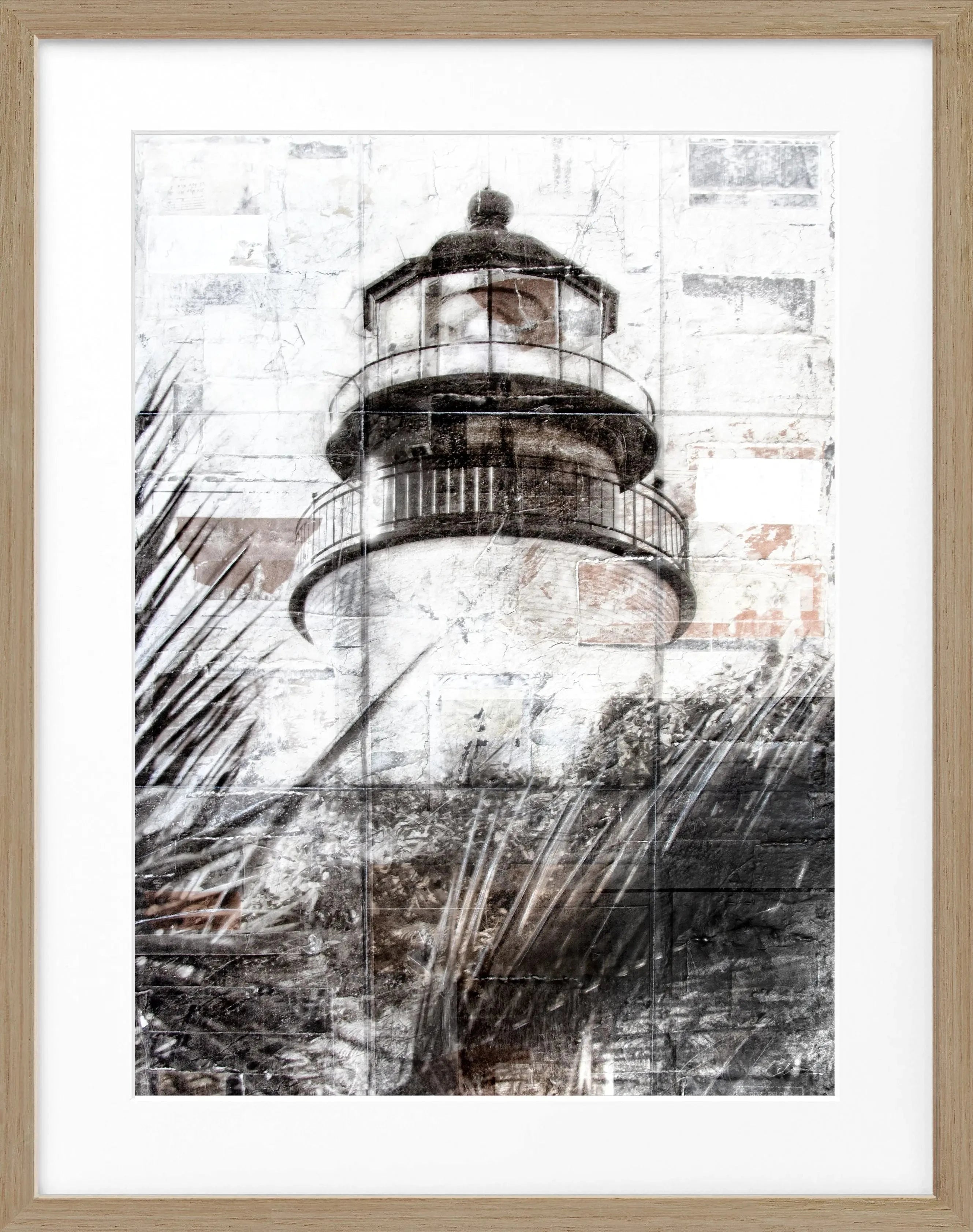 Schwarz gerahmtes Poster Florida Key West Leuchtturm von Cosman-Photocollection, 25x31 cm, maritime Wanddekoration.