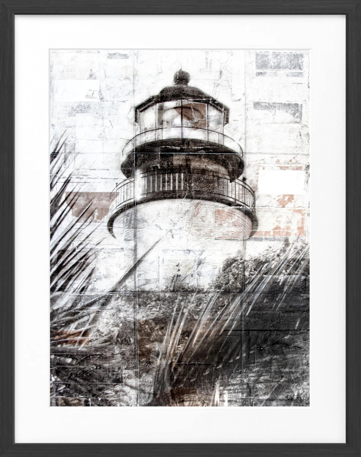 Gerahmtes Poster Florida Key West Leuchtturm von Cosman-Photocollection, 25x31 cm, schwarz Rahmen, Wanddekoration