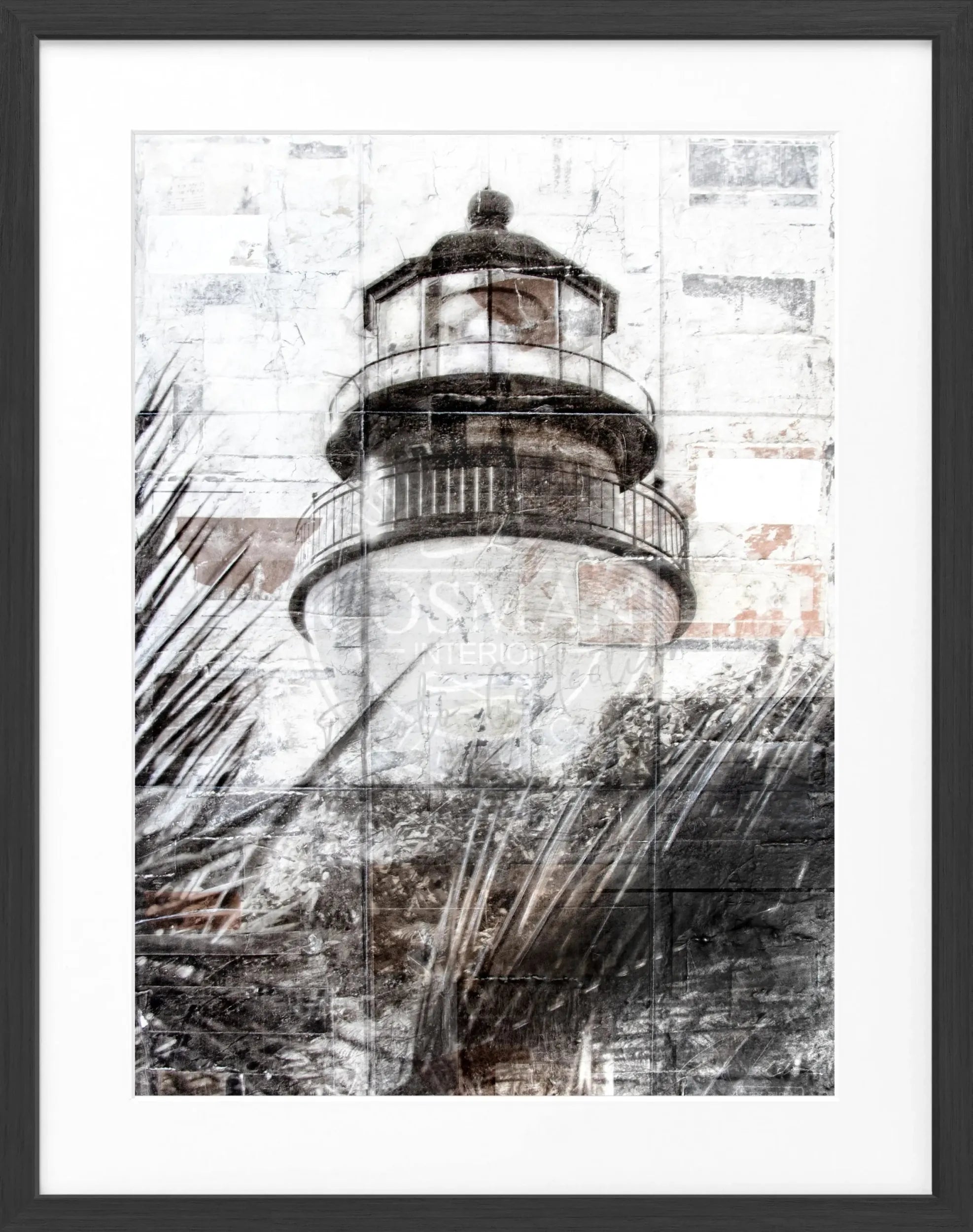 Gerahmtes Poster Florida Key West Leuchtturm von Cosman-Photocollection, 25x31 cm, schwarz Rahmen, Wanddekoration