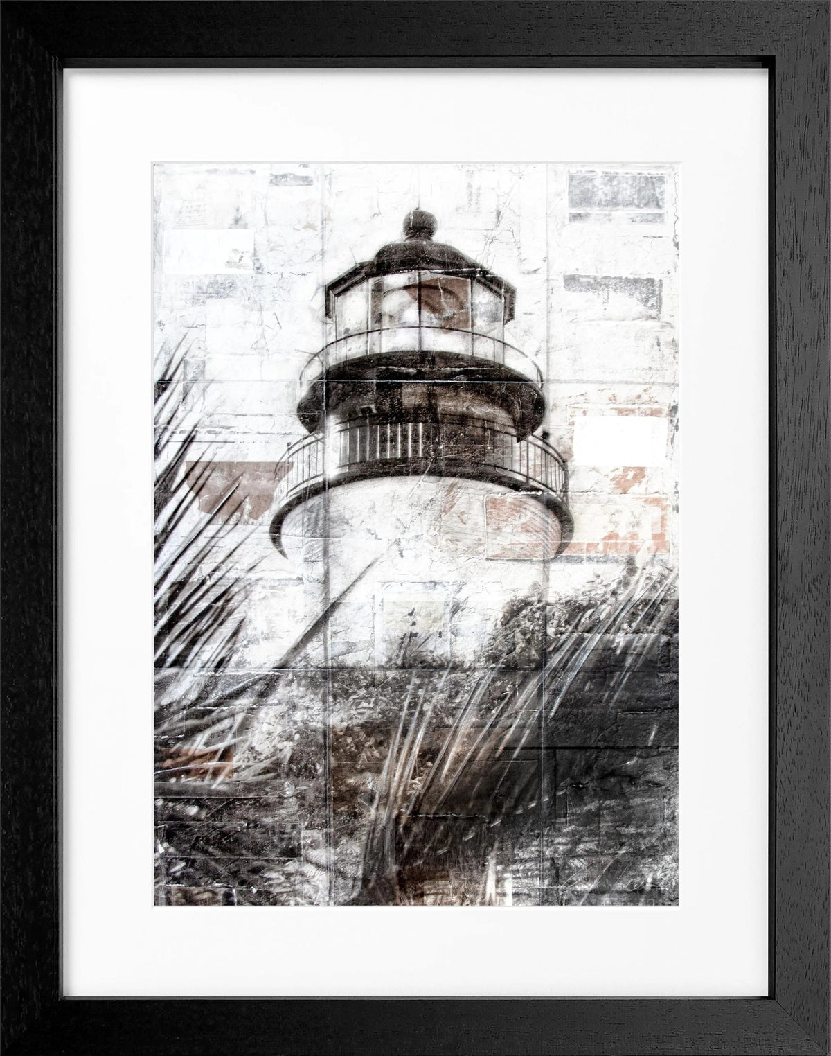 Poster mit Rahmen, Florida Key West Leuchtturm, Cosman-Photocollection, Wandbild in Schwarz, 25x31 cm