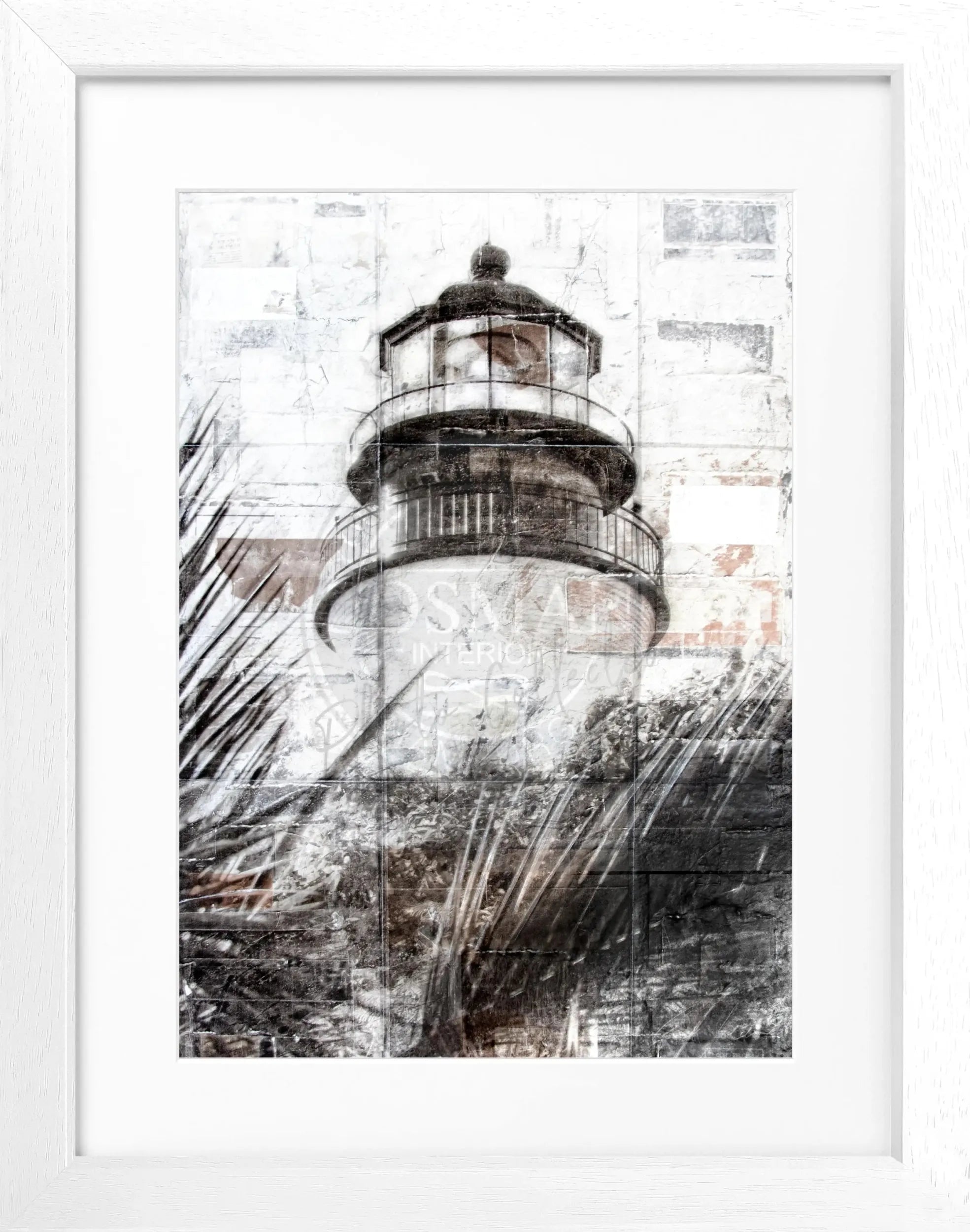 Gerahmtes Poster Florida Key West Leuchtturm von Cosman-Photocollection, schwarz, 25x31 cm, maritime Fotokunst