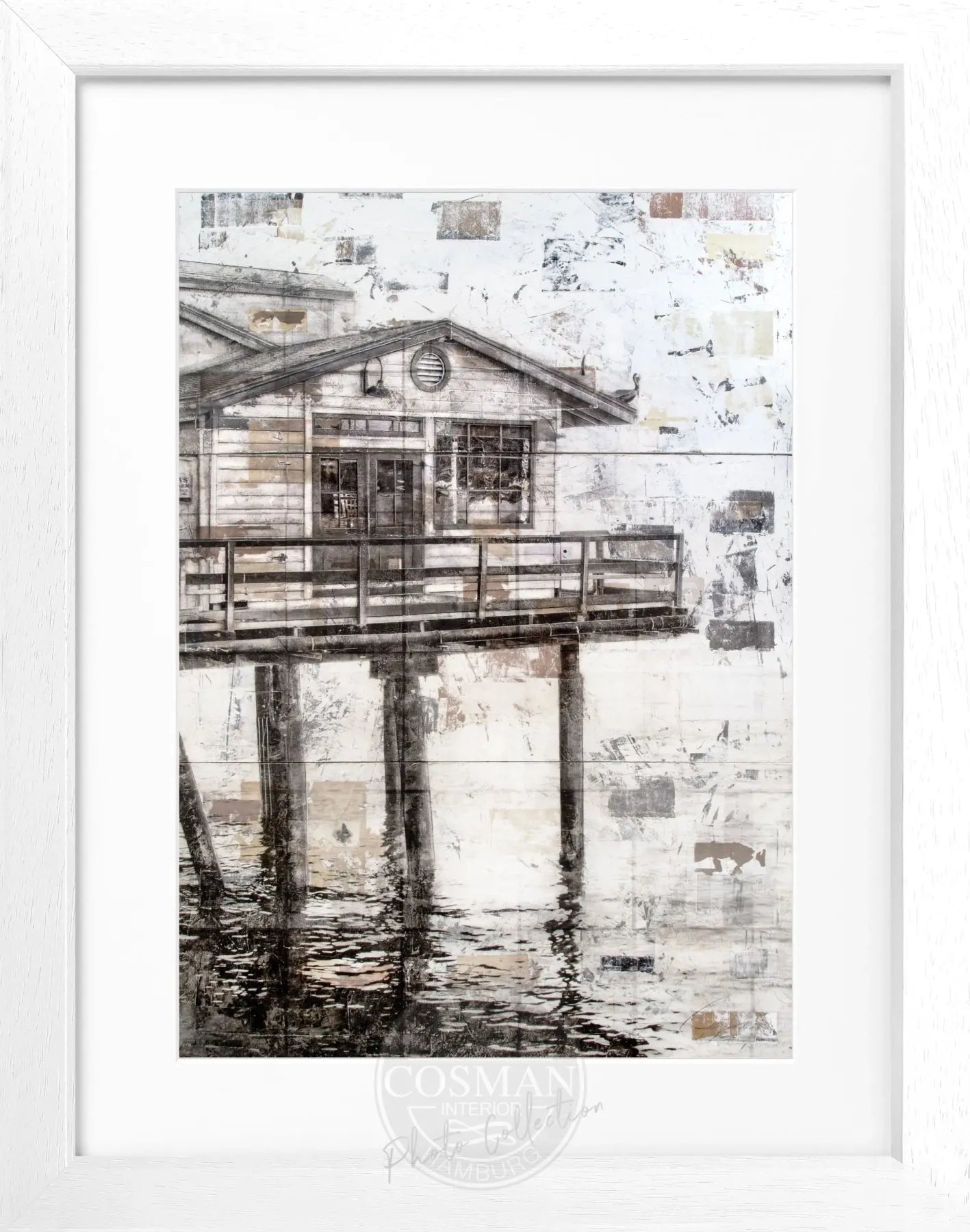 Schwarz gerahmtes Poster von Cosman-Photocollection mit Malibu-Kalifornien-Motiv, 25x31 cm, modernes Wandbild