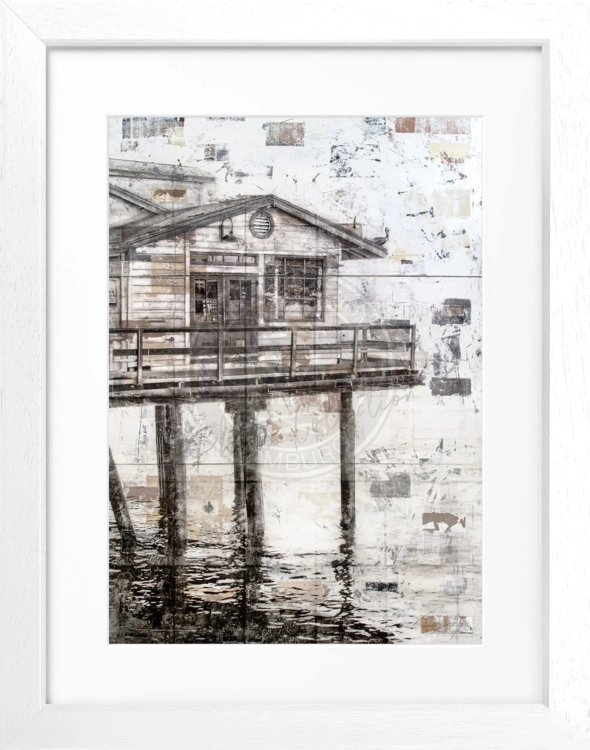 Schwarz gerahmtes Poster von Cosman-Photocollection mit Malibu-Kalifornien-Motiv, 25x31 cm, modernes Wandbild