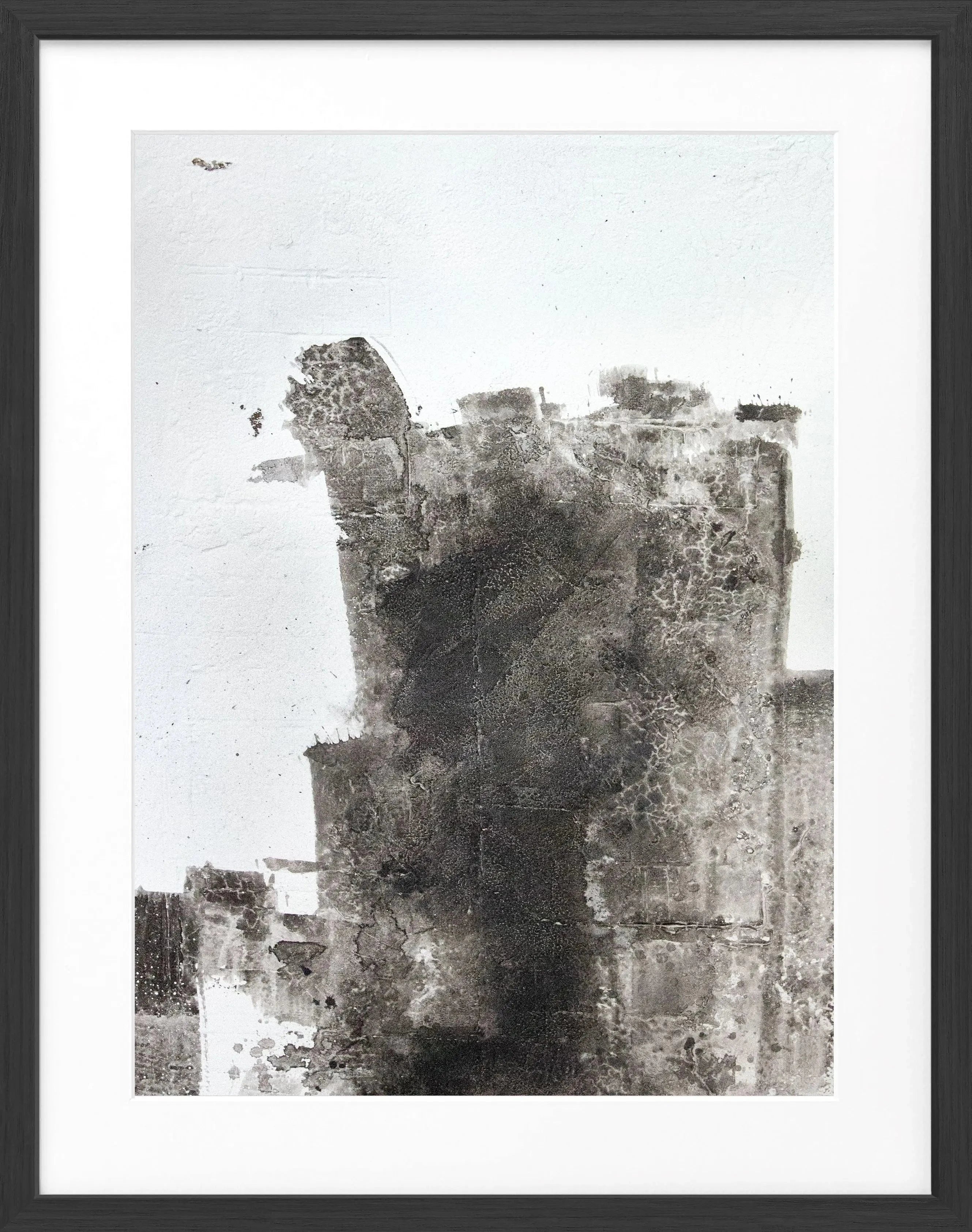 Abstraktes Kunstposter mit schwarzem Rahmen, 25x31cm, von Cosman-Photocollection, modernes Wandbild in Schwarz und Weiß