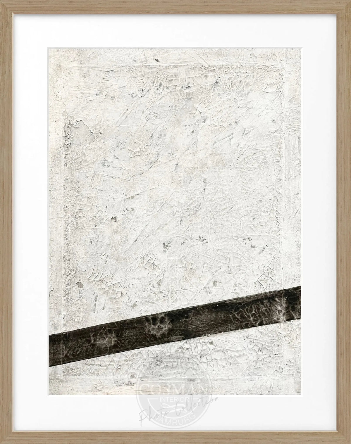Kunstposter ’Black Line’ von Cosman-Photocollection in Rahmen, schwarz-weiß, 25x31cm, modernes Wandbild