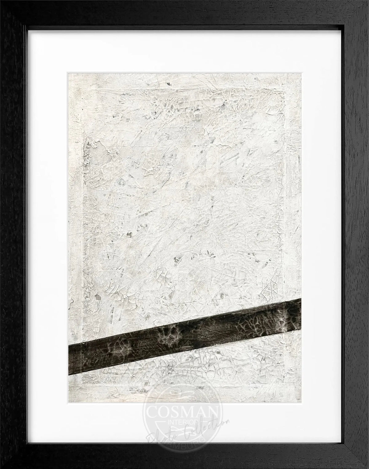 Gerahmtes Poster ‘Black Line’ von Cosman-Photocollection, abstrakte Kunst in Schwarz, 25x31cm, modernes Wandbild