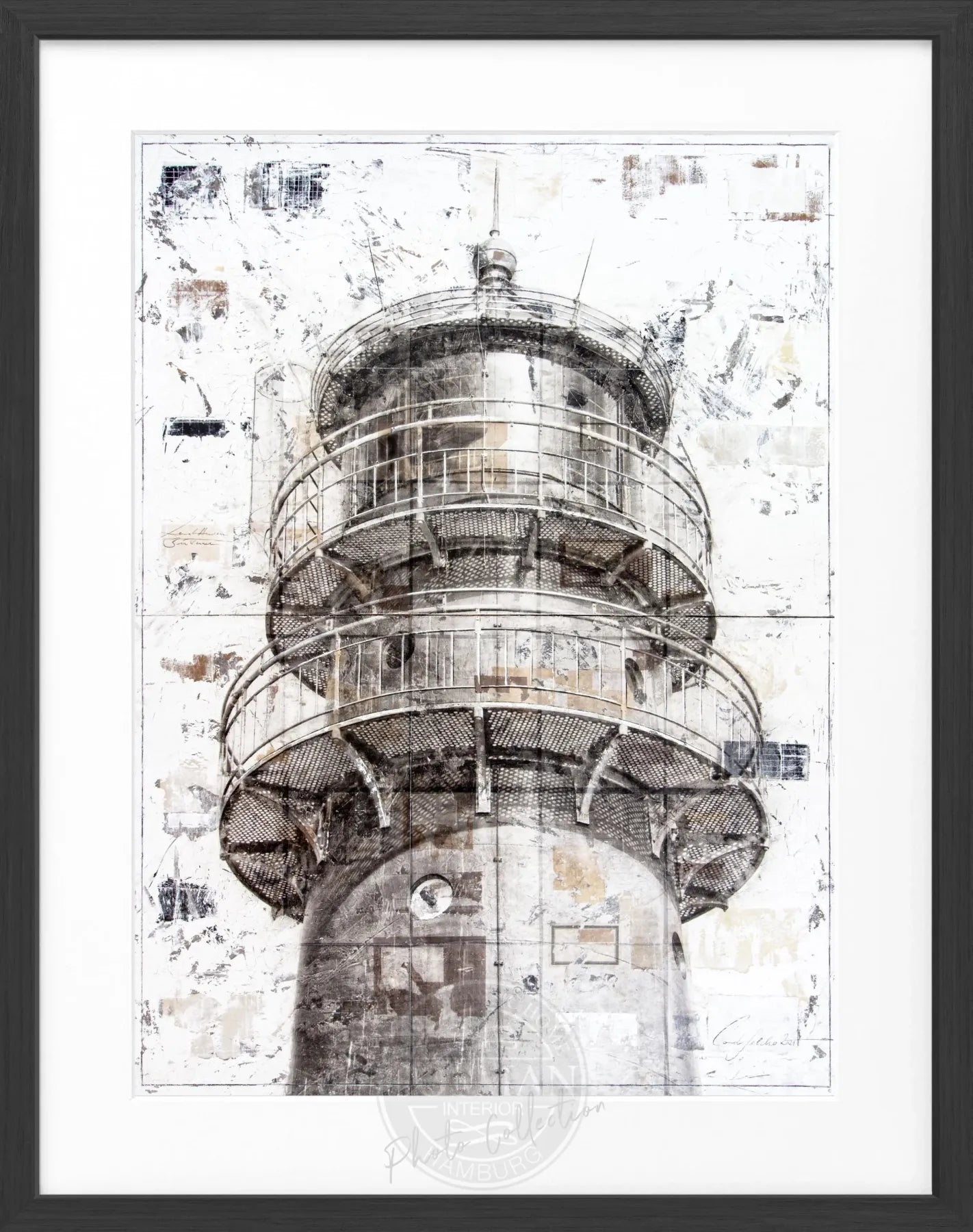Leuchtturm Poster mit schwarzem Rahmen, von Cosman-Photocollection, Büsum, GM22, 25x31cm, maritime Wanddekoration