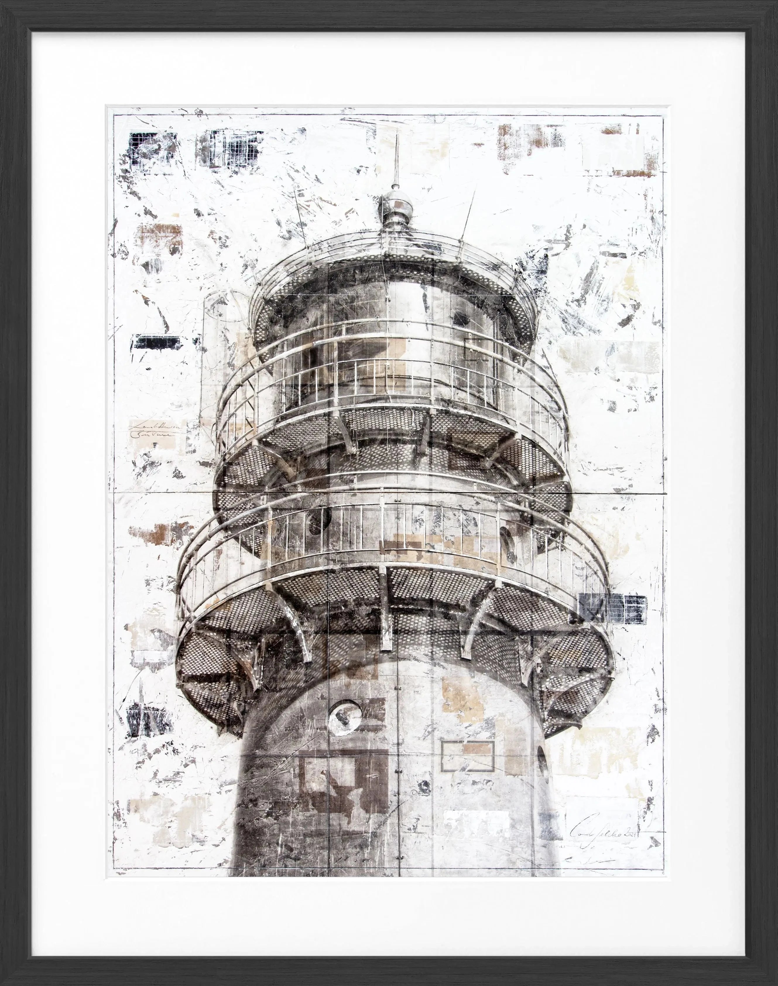 Leuchtturm Poster mit schwarzem Rahmen, von Cosman-Photocollection, Büsum, GM22, 25x31cm, maritime Wanddekoration