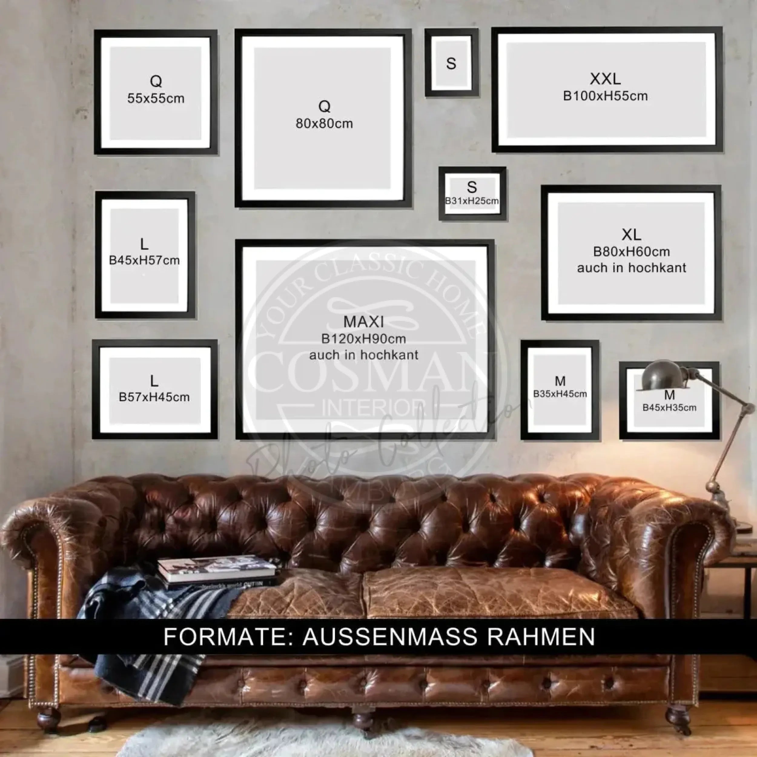 Schwarz-weißes Mercedes Poster mit Rahmen von Cosman-Photocollection, 31x25cm, Wanddekoration für Automobilliebhaber