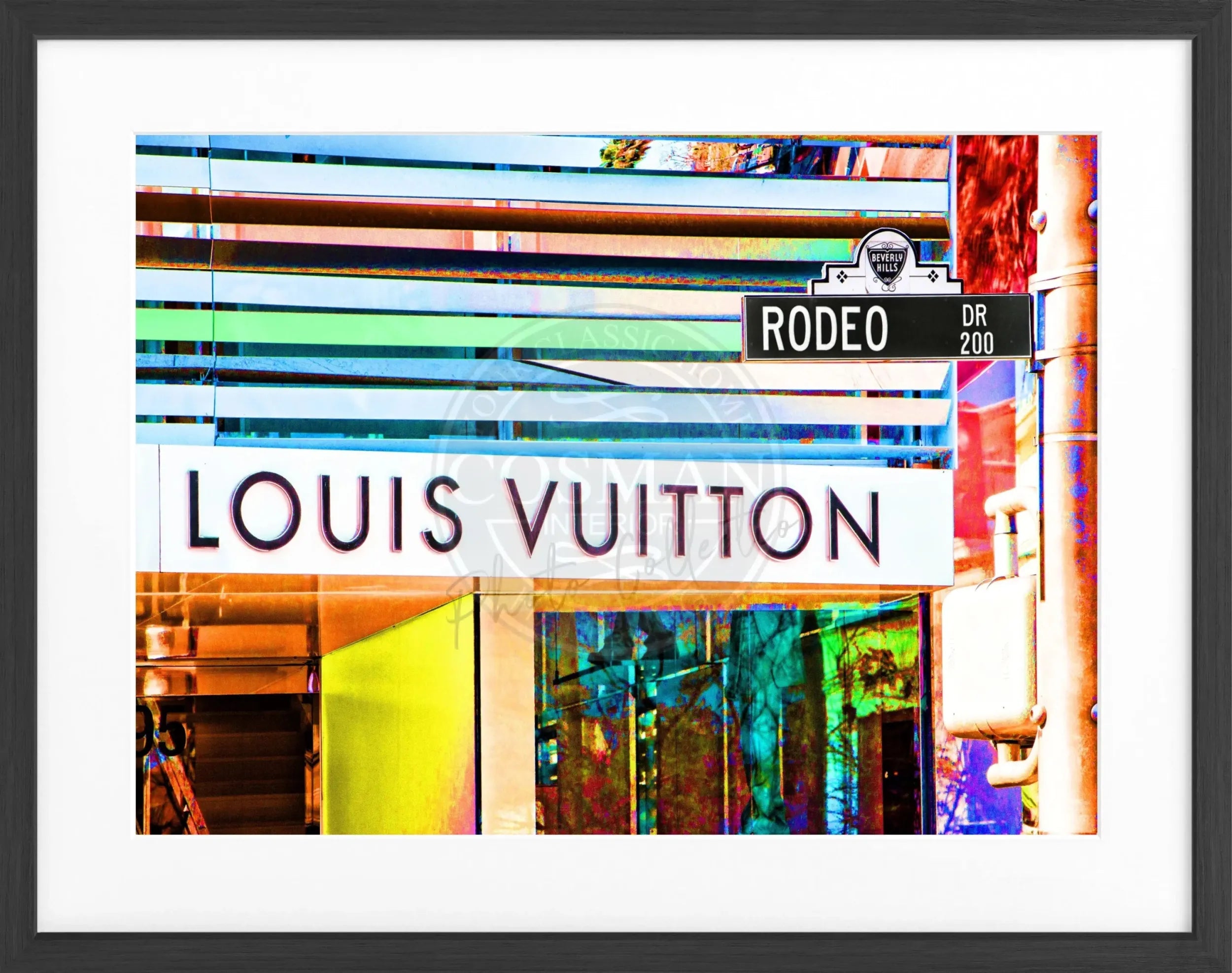 Hochwertiges Poster mit Rahmen, Kalifornien Beverly Hills, Louis Vuitton, Color Edition, Cosman-Photocollection, 31x25 cm