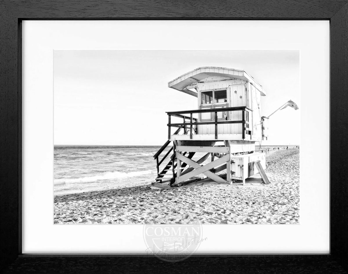 Schwarzer Poster mit Rahmen, Florida Miami Beach, Cosman-Photocollection, 31x25 cm, Wanddekoration, Urlaubsfoto