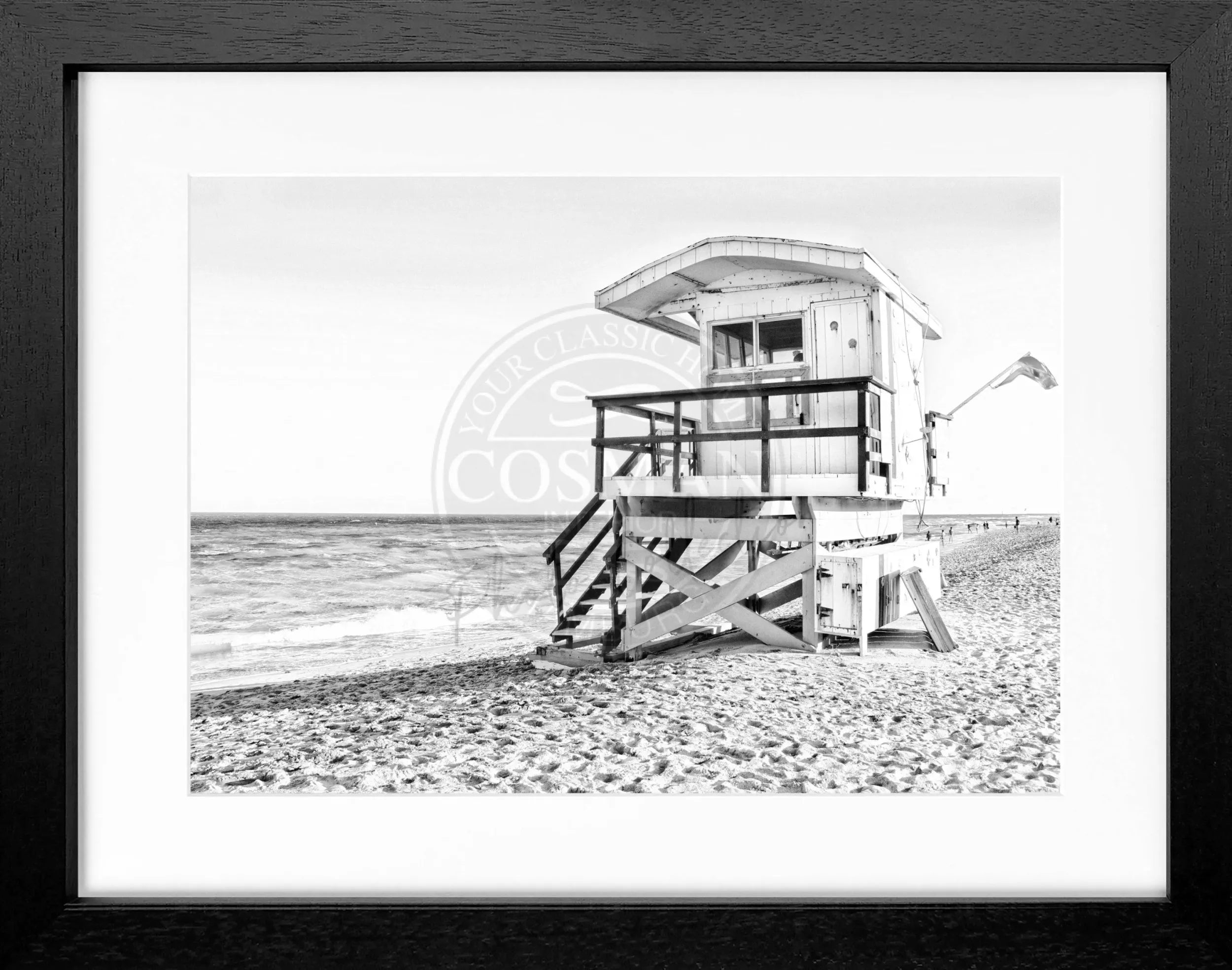 Schwarzer Poster mit Rahmen, Florida Miami Beach, Cosman-Photocollection, 31x25 cm, Wanddekoration, Urlaubsfoto