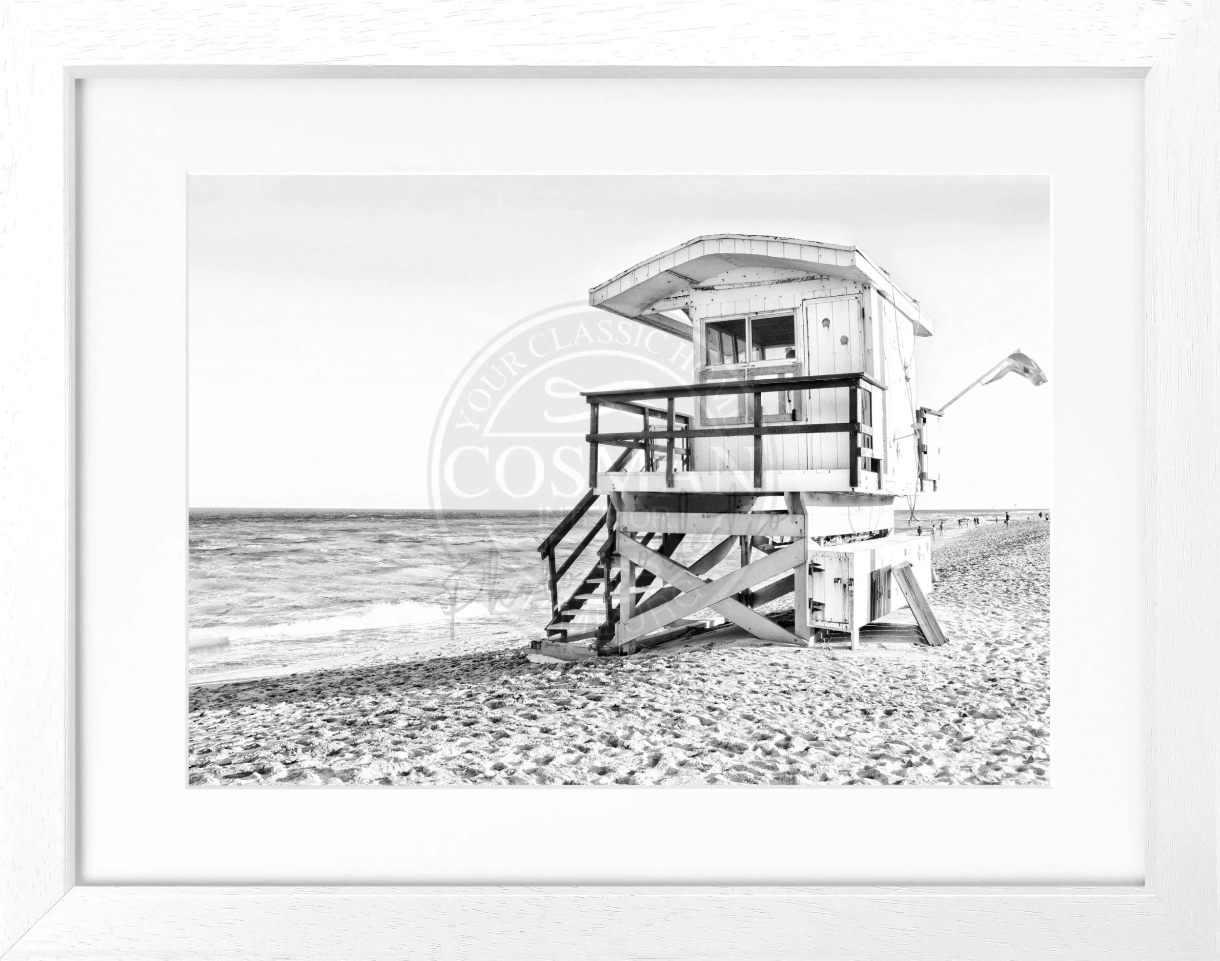 Schwarz gerahgter Poster von Cosman-Photocollection mit Miami Beach Florida Motiv, 31x25cm, für Wanddekoration