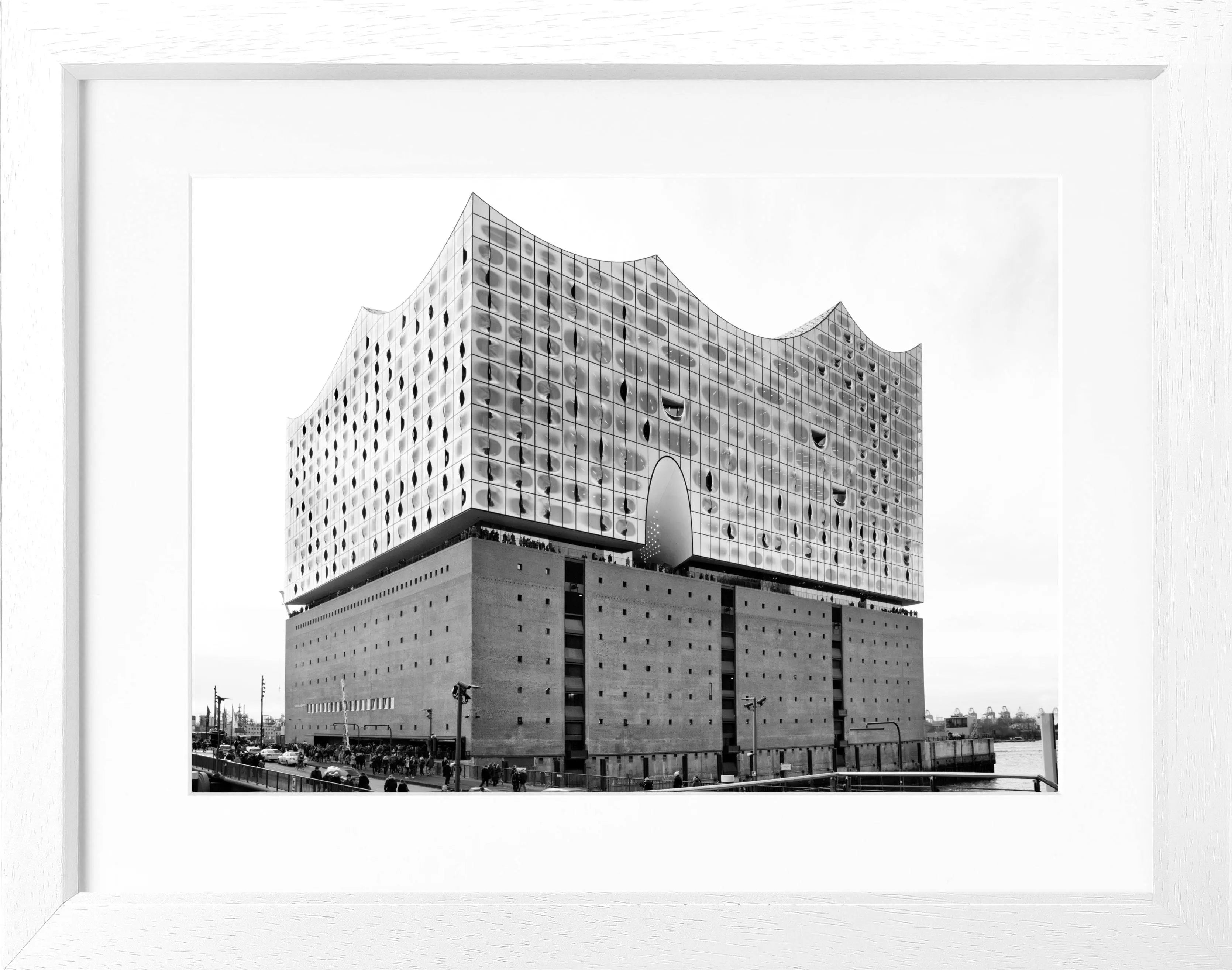 Hochwertiges Poster mit schwarzem Rahmen, Hamburg Elbphilharmonie, Cosman-Photocollection, 31x25cm, Wanddekoration