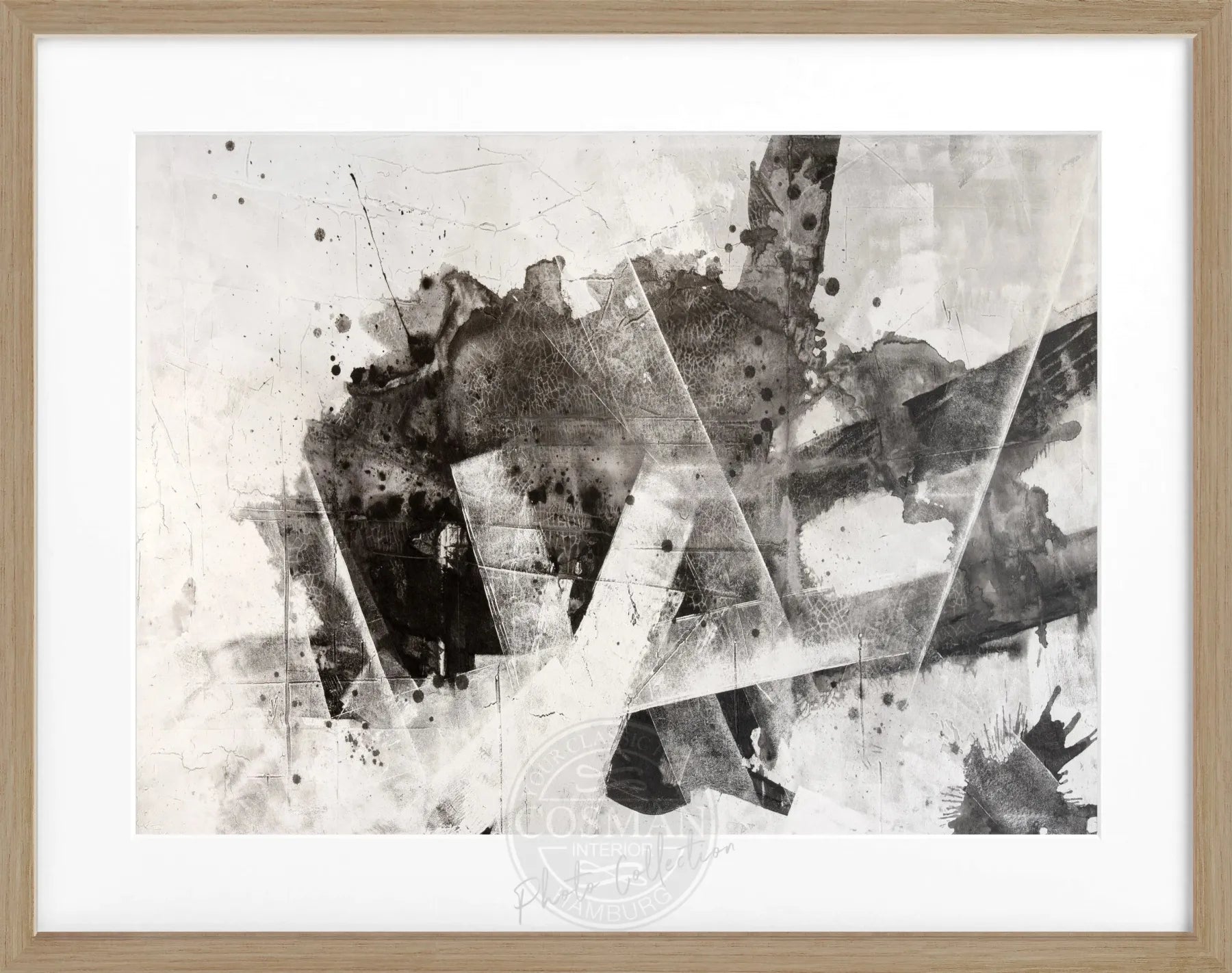 Schwarzes abstraktes Kunstposter mit Rahmen von Cosman-Photocollection, 31x25 cm, modernes Wandbild für Kunstliebhaber