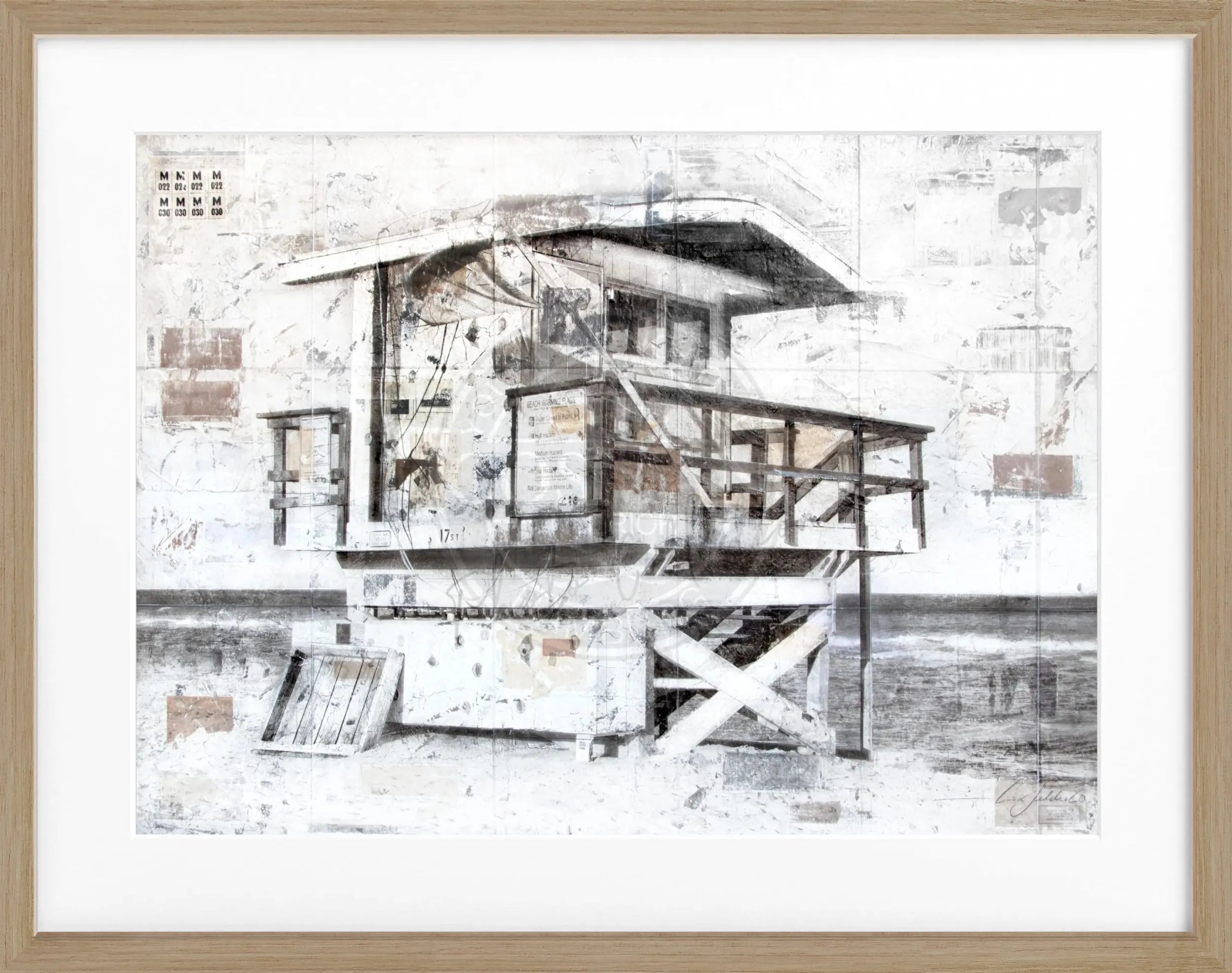 Poster mit Rahmen „Lifeguard“ Florida Miami Beach, Cosman-Photocollection, schwarzer Rahmen, 31x25 cm, Strandmotiv