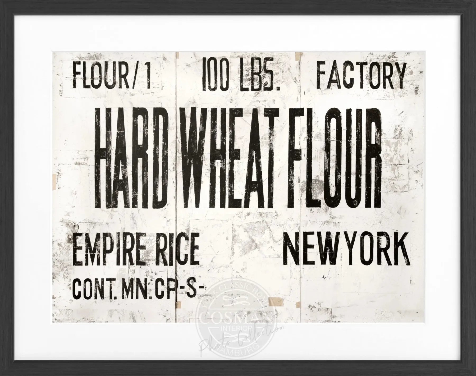 Schwarz-weißer Poster mit Rahmen von Cosman-Photocollection, New York ’Wheat’, 31x25cm, Wanddekoration