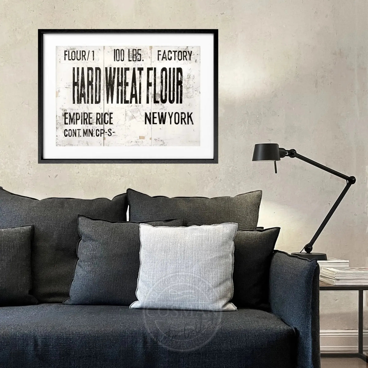 Schwarzer Poster mit Rahmen, New York Stadtbild „Wheat“ von Cosman-Photocollection, 31x25cm, Wanddekoration