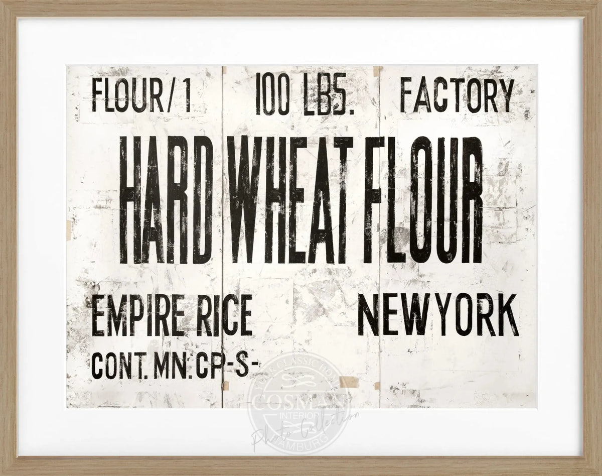 Schwarzweißer Poster mit Rahmen von New York ’Wheat’ von Cosman-Photocollection, 31x25cm, stilvolle Wanddekoration.