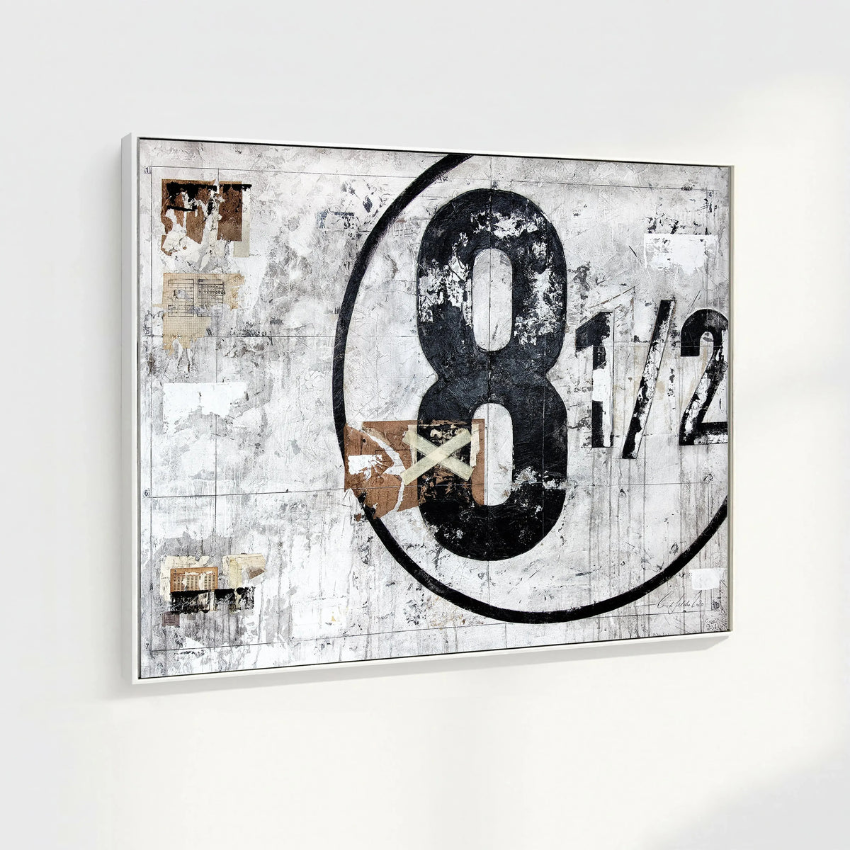 Wandbild GM01 ’Achteinhalb’ von Cosman-Photocollection, schwarzer Leinwanddruck mit Schattenfuge, 125x95 cm, moderne Wanddekoration