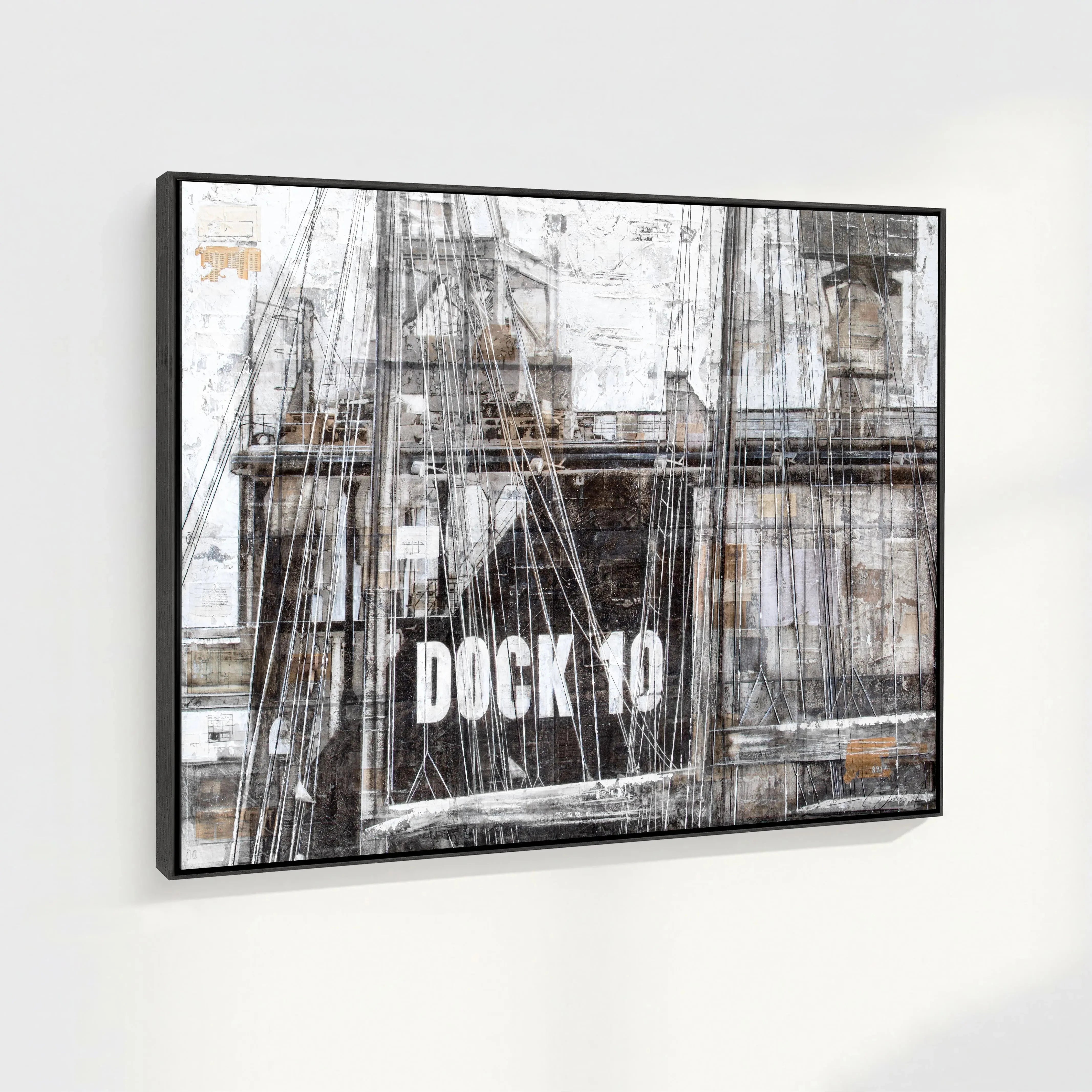 Hochwertiges Wandbild GM85 Hamburg Dock 10 von Cosman-Photocollection, Druck auf Leinwand mit Schattenfuge, 125x95 cm