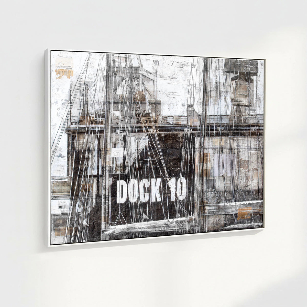 Wandbild GM85 Hamburg ’Dock 10’ von Cosman-Photocollection, Druck auf Leinwand mit Schattenfuge, 125x95 cm, schwarz.
