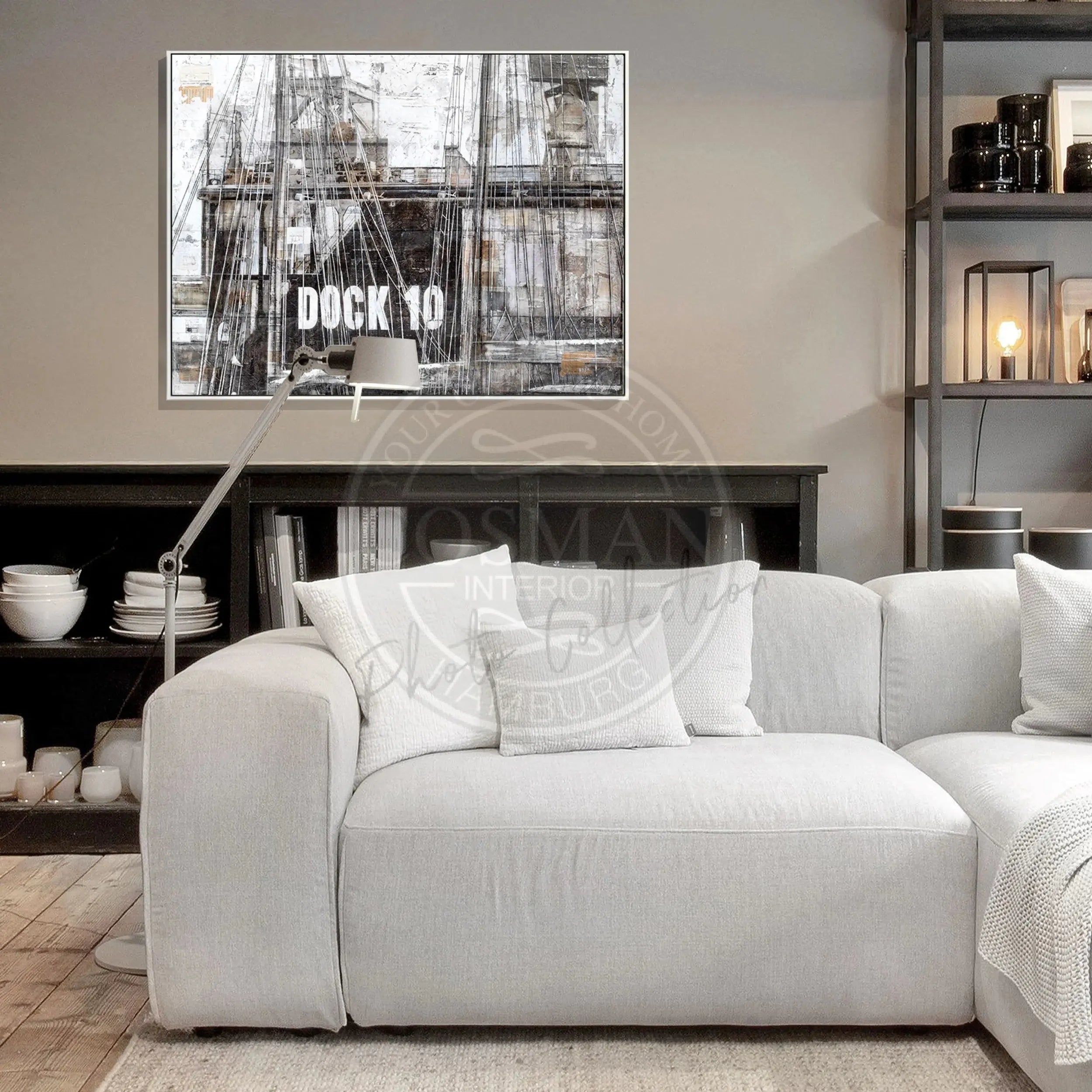 Wandbild GM85 Hamburg ’Dock 10’ - Druck auf Leinwand mit Schattenfuge by Cosman-Photocollection