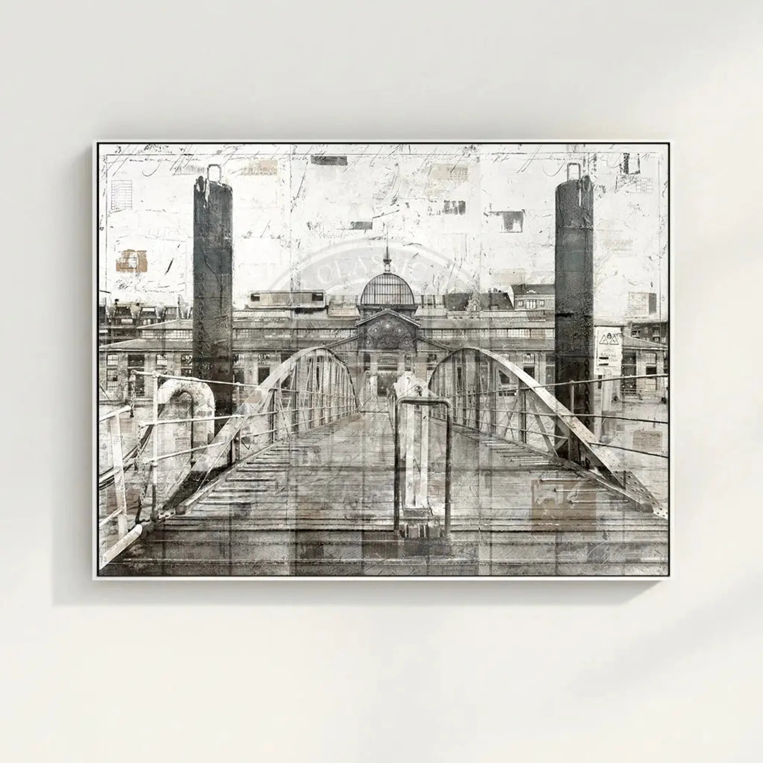 Wandbild Motiv GM04 Hamburg Fischmarkt - Druck auf Leinwand mit Schattenfuge by Cosman-Photocollection