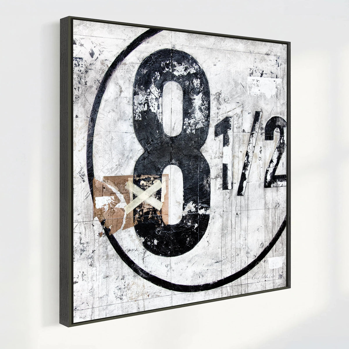 Wandbild GM01Q ’Achteinhalb’ von Cosman-Photocollection, Druck auf Leinwand mit Schattenfuge in Schwarz, 84x84 cm