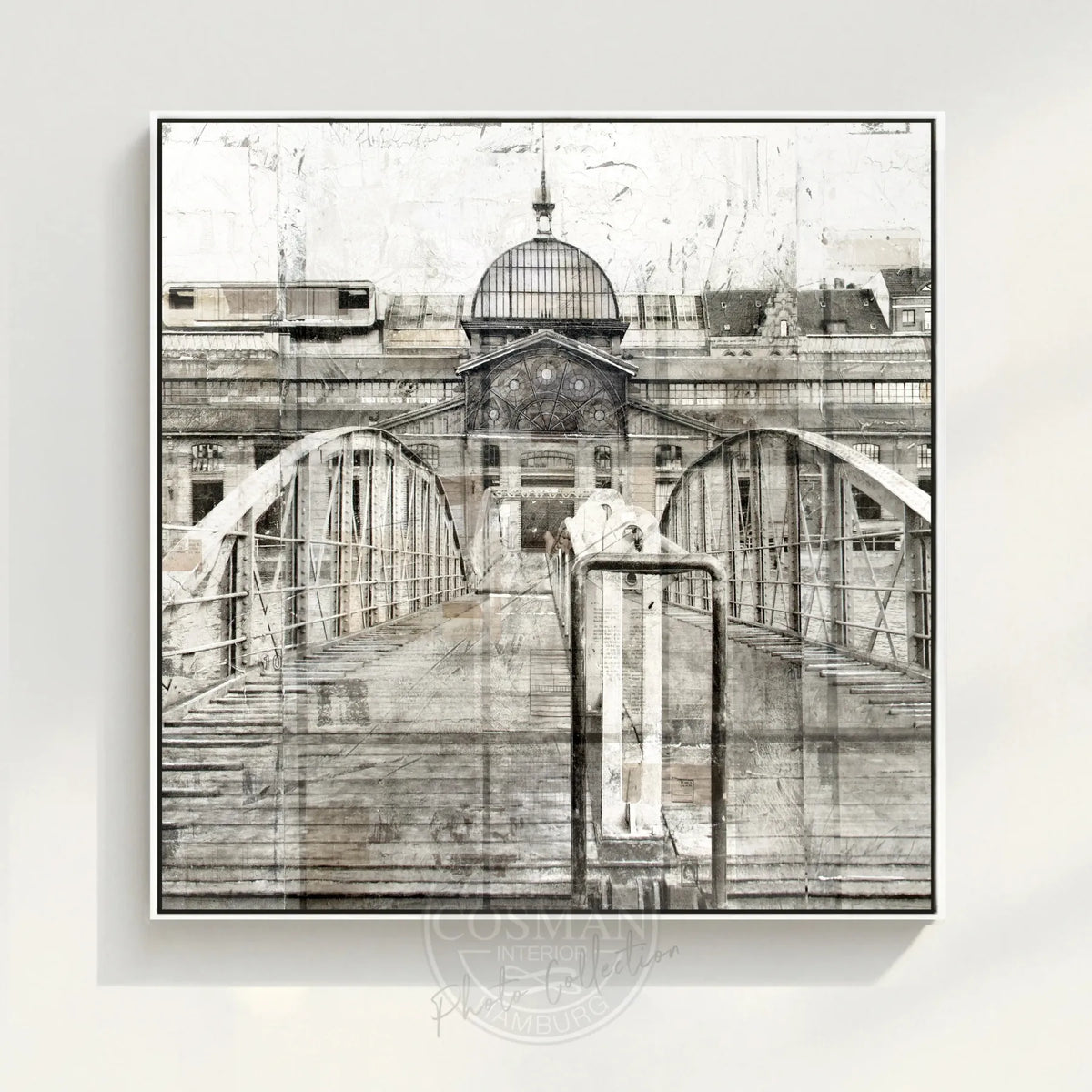 Fischauktionshalle Hamburg Wandbild GM04Q – Leinwanddruck mit Schattenfuge