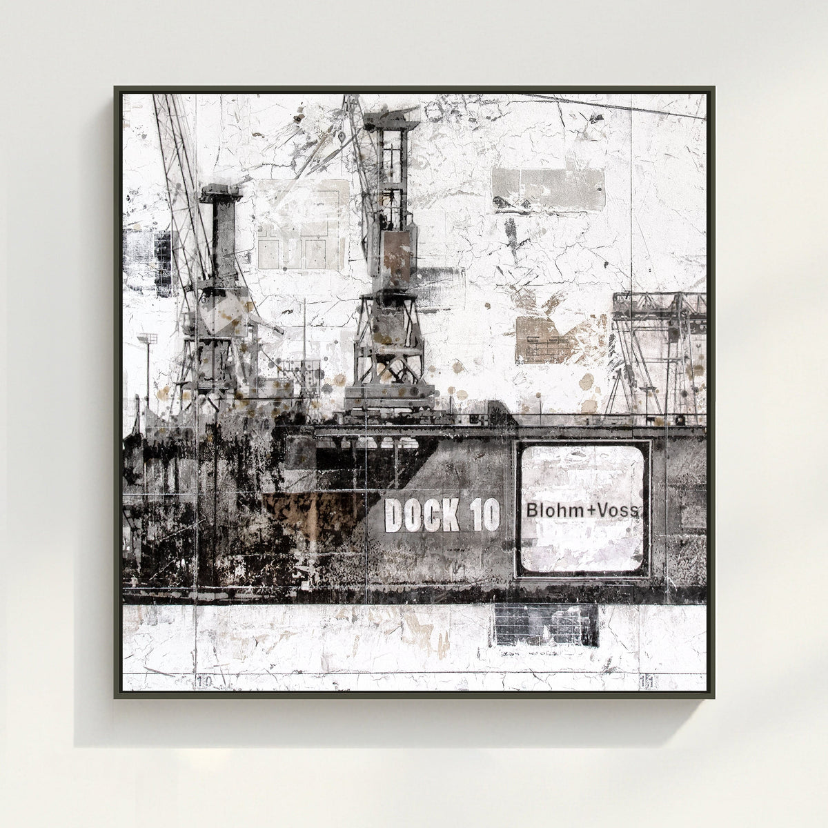 Hamburg Dock 10 Wandbild GM09Q – Leinwanddruck mit Schattenfuge