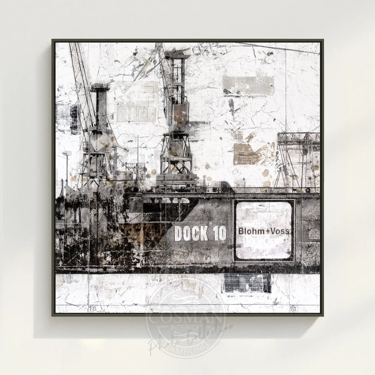 Hamburg Dock 10 Wandbild GM09Q – Leinwanddruck mit Schattenfuge